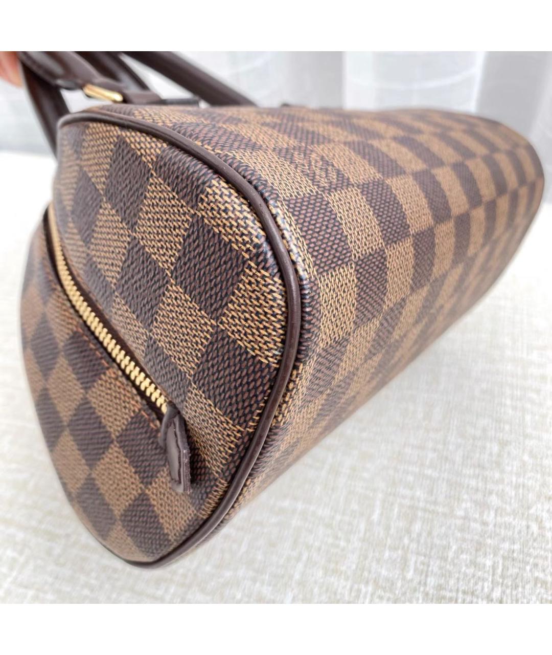 LOUIS VUITTON Коричневая кожаная сумка с короткими ручками, фото 4