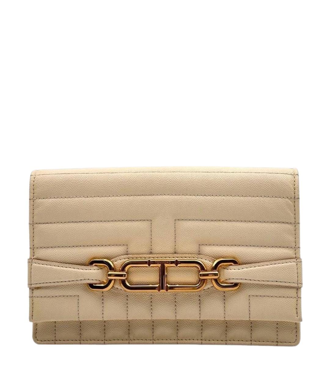 TOM FORD Белая кожаная сумка через плечо, фото 1