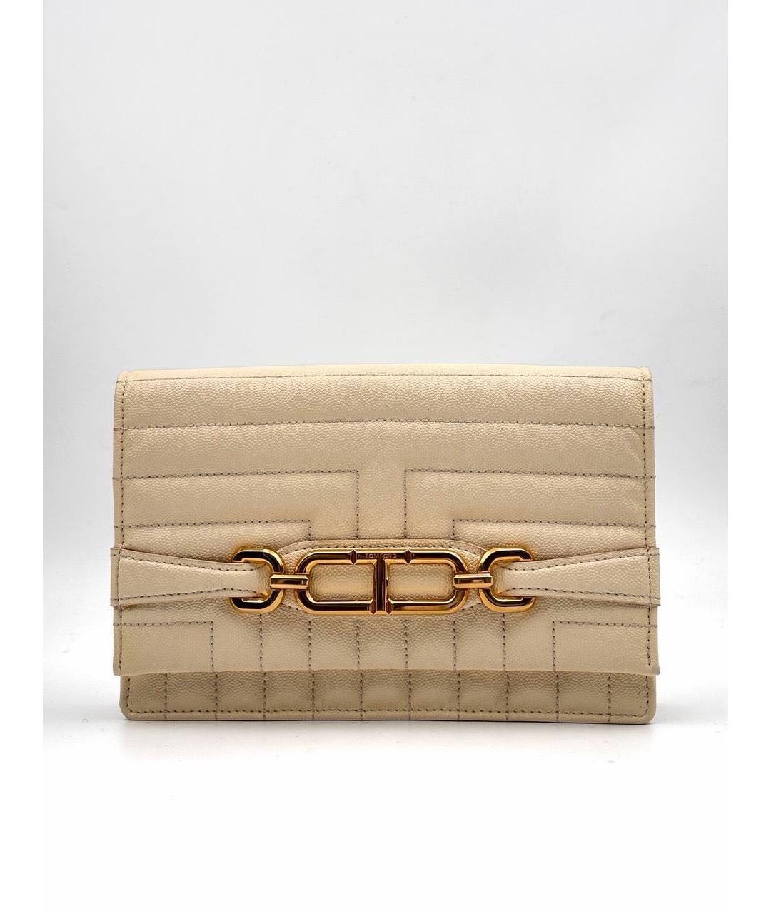 TOM FORD Белая кожаная сумка через плечо, фото 5