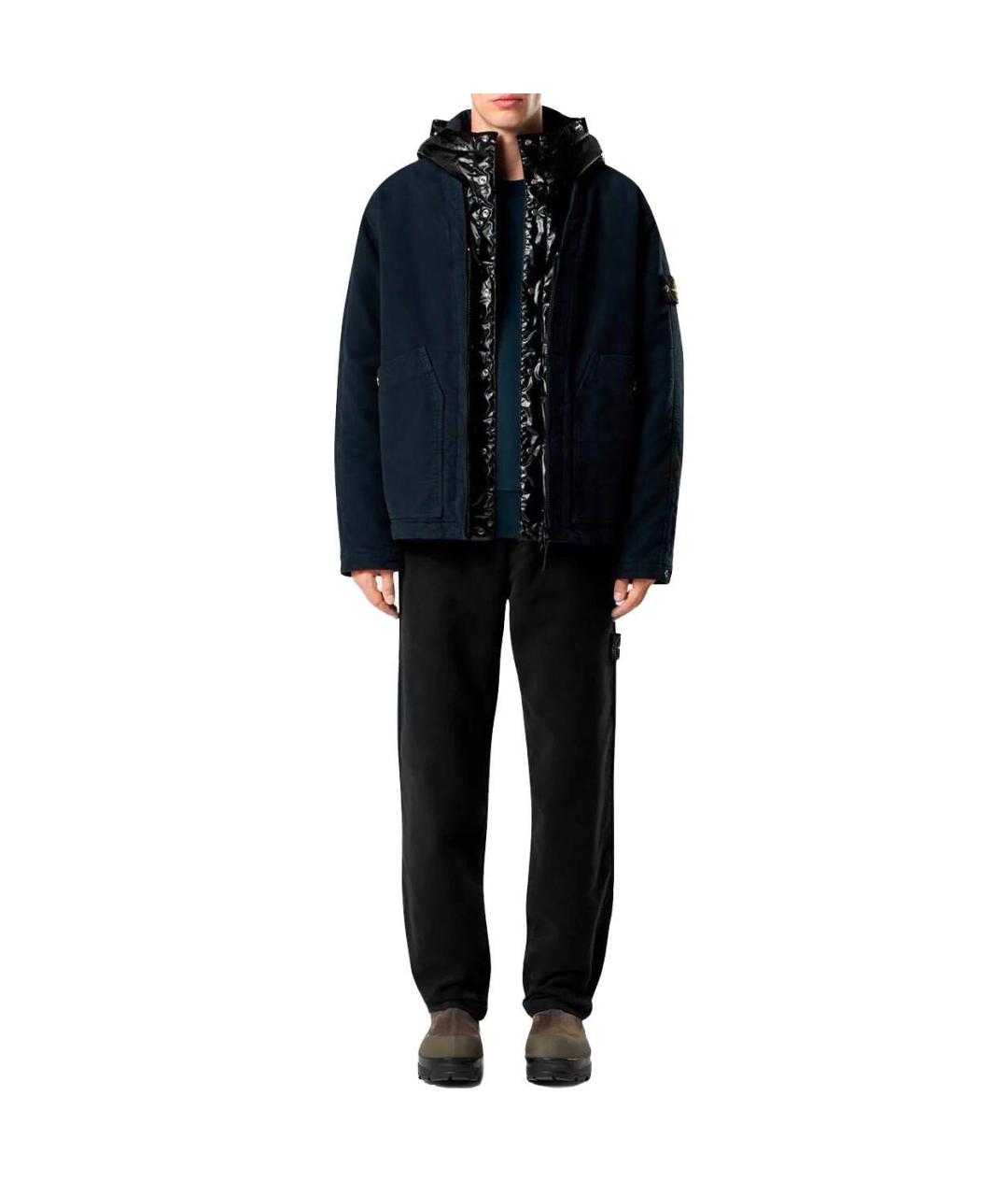 STONE ISLAND Черные хлопковые повседневные брюки, фото 5