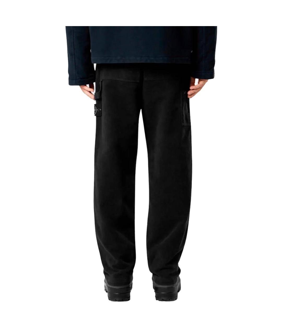 STONE ISLAND Черные хлопковые повседневные брюки, фото 3