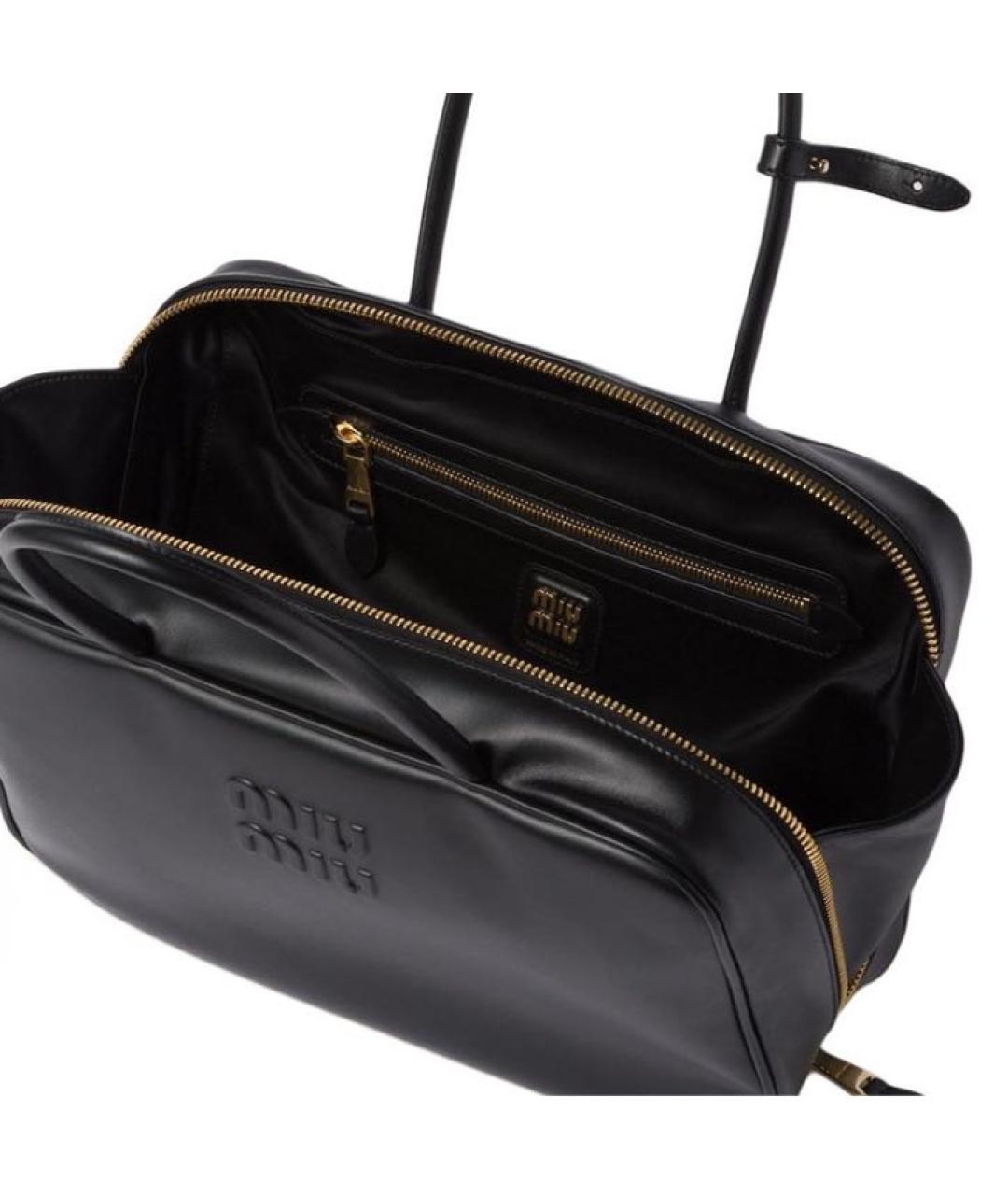 MIU MIU Черная кожаная сумка с короткими ручками, фото 6