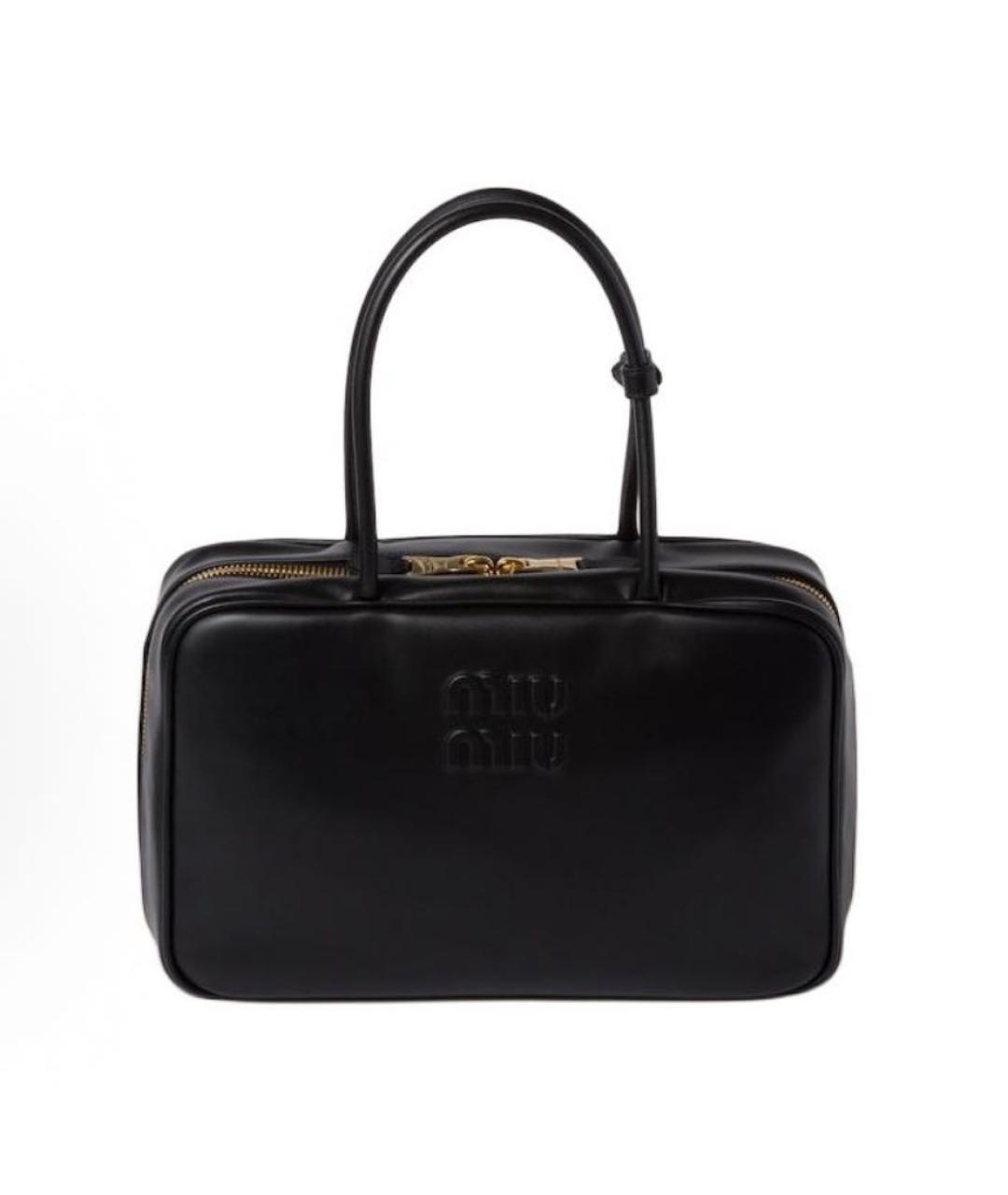 MIU MIU Черная кожаная сумка с короткими ручками, фото 1