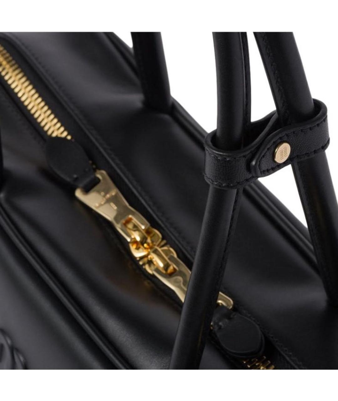 MIU MIU Черная кожаная сумка с короткими ручками, фото 4