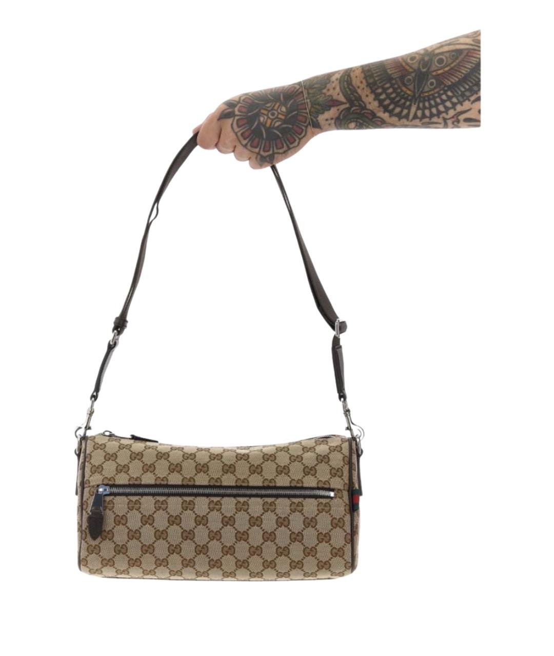 GUCCI Бежевая тканевая сумка на плечо, фото 5