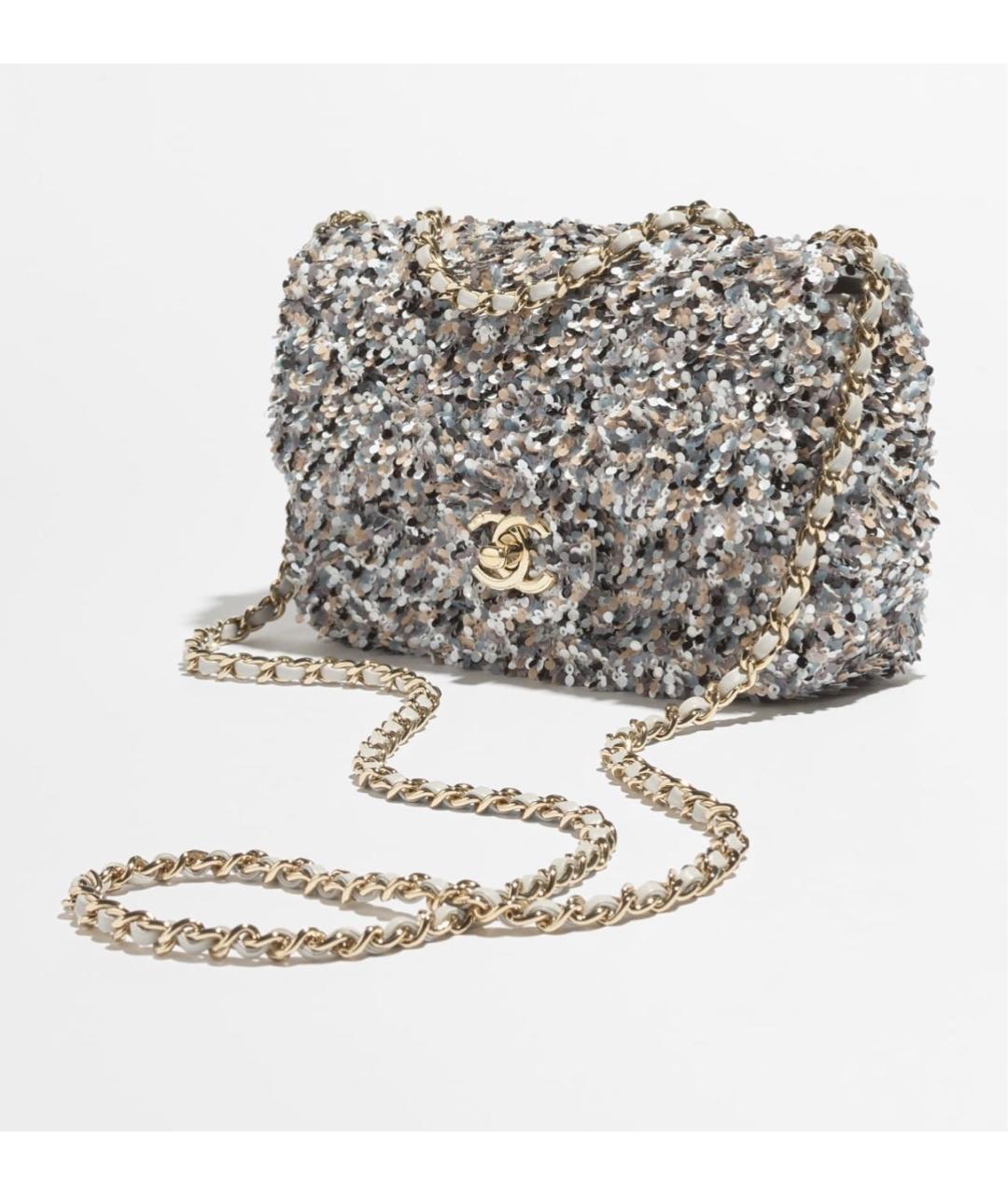 CHANEL Серебряная сумка через плечо, фото 2