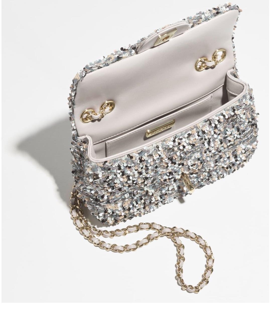 CHANEL Серебряная сумка через плечо, фото 3