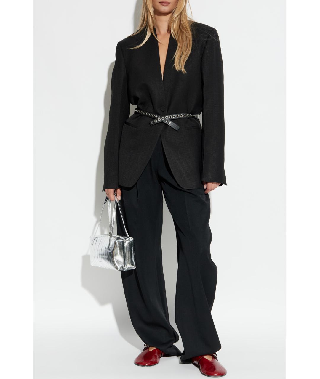 JIL SANDER Черный вискозный жакет/пиджак, фото 2