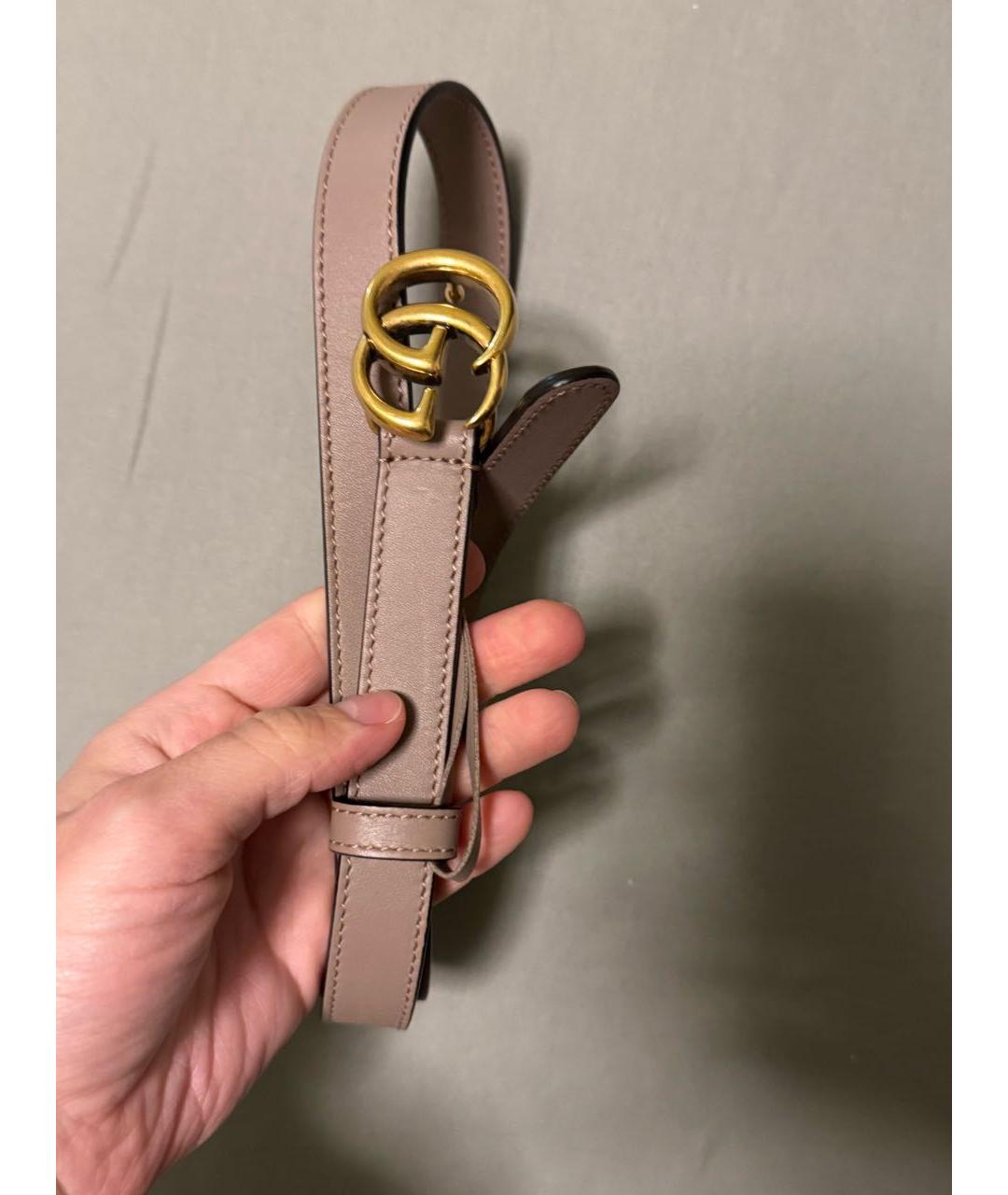 GUCCI Бежевый кожаный ремень, фото 5
