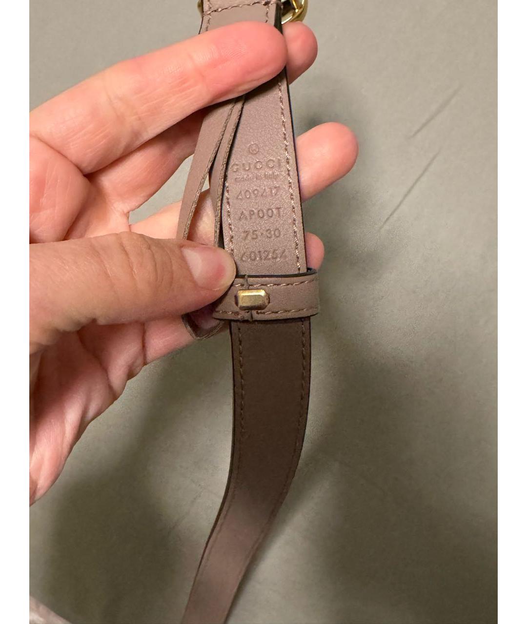 GUCCI Бежевый кожаный ремень, фото 4