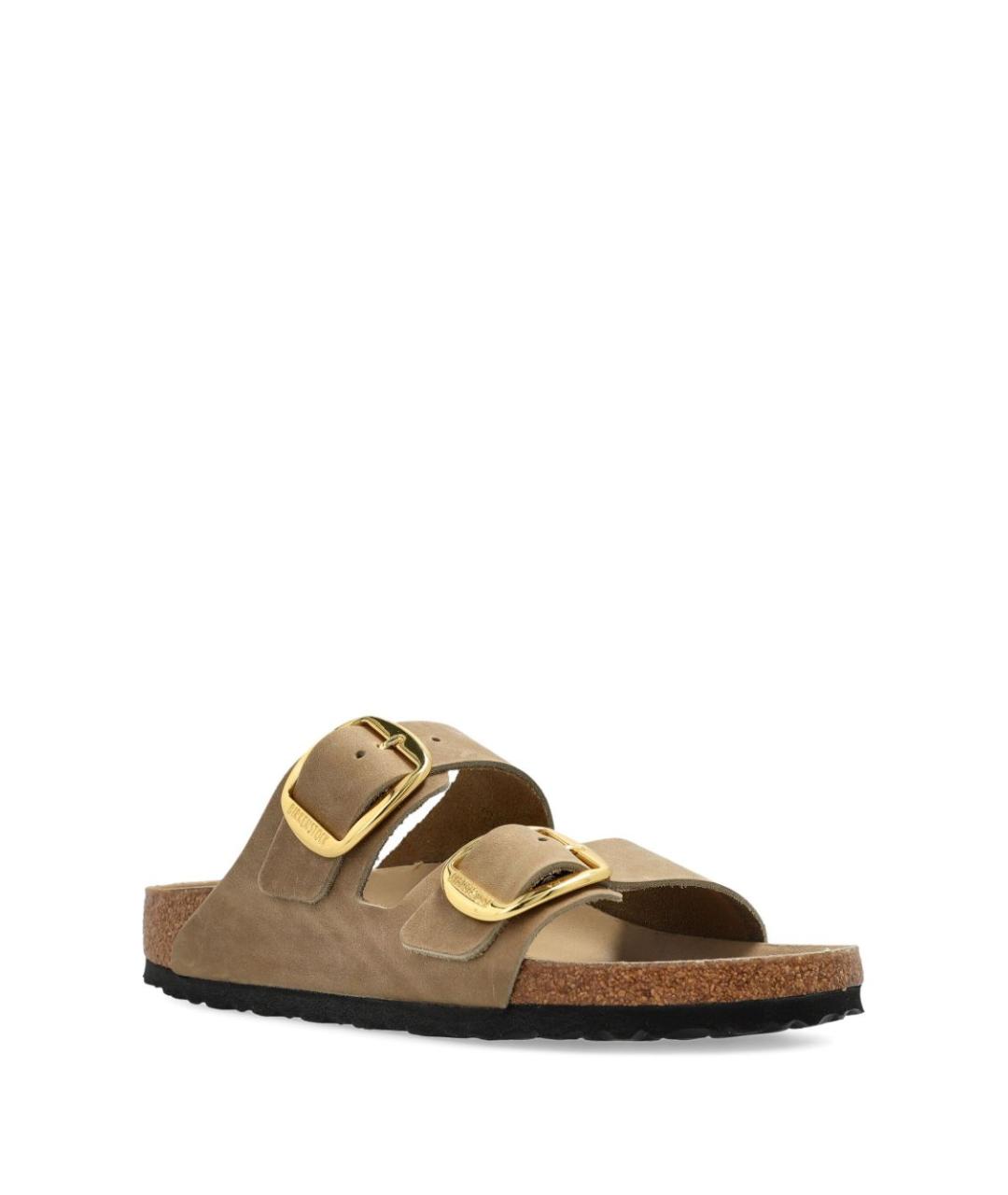 BIRKENSTOCK Коричневые кожаные шлепанцы, фото 5