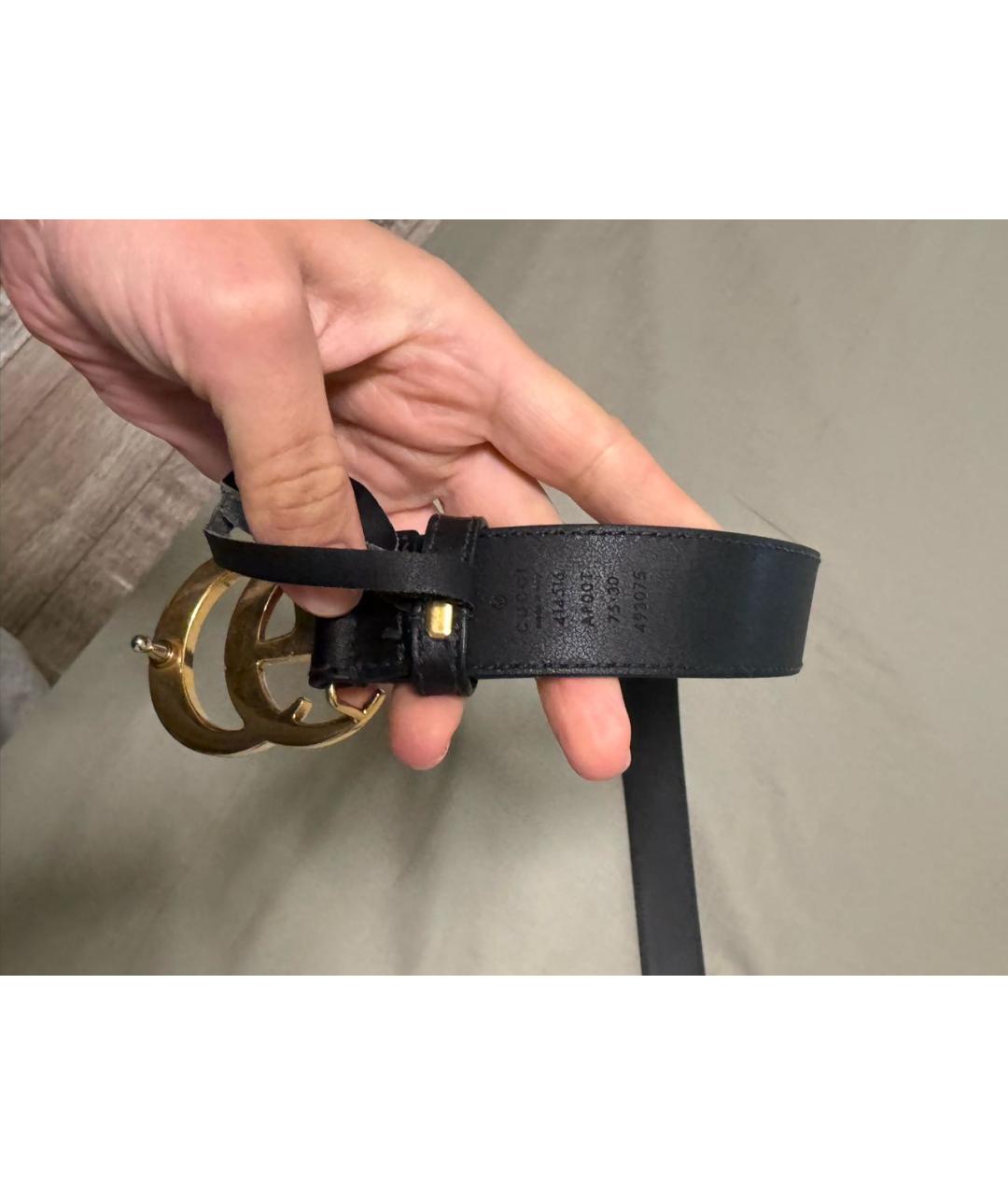GUCCI Черный кожаный ремень, фото 3