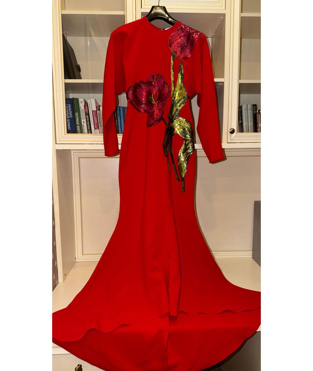 COSTARELLOS Красное полиэстеровое вечернее платье, фото 4