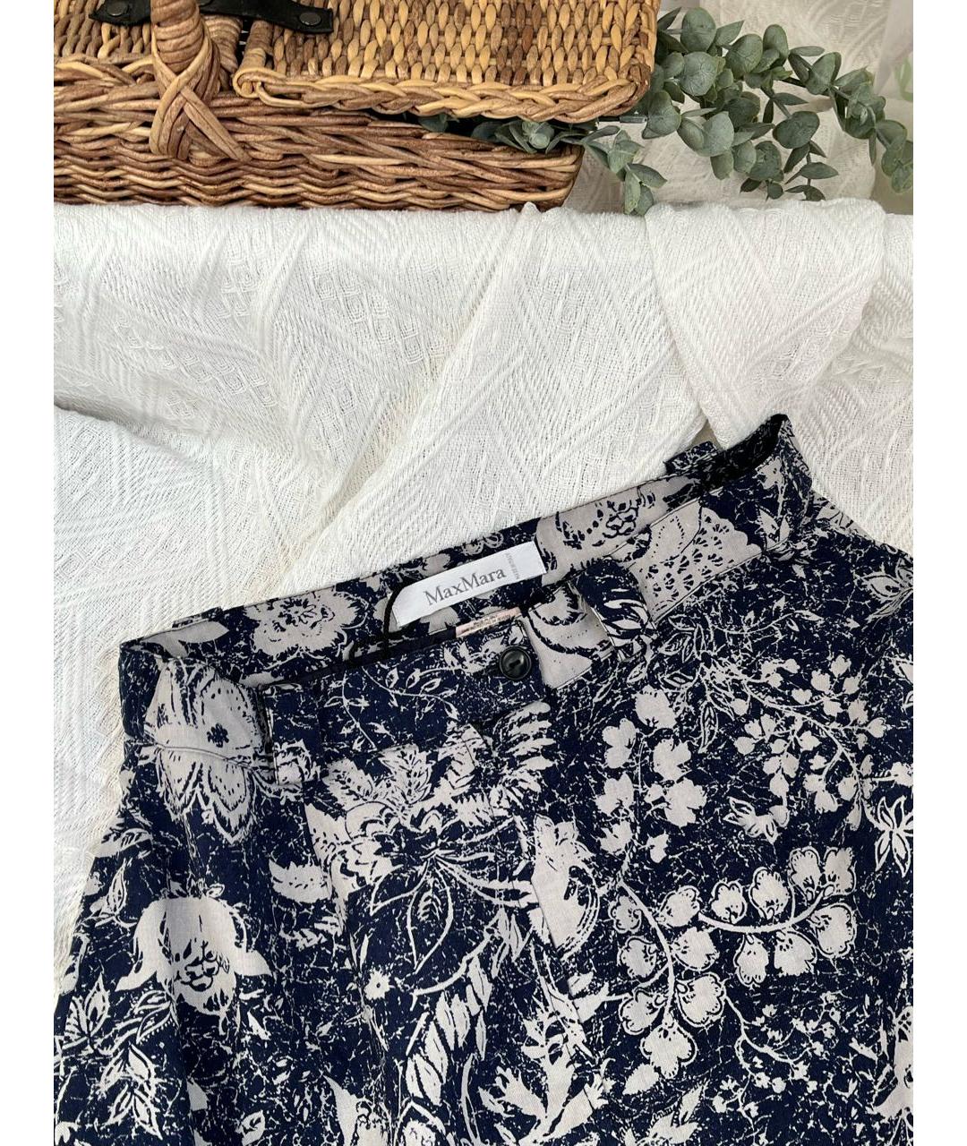 MAX MARA Синяя шерстяная юбка миди, фото 6
