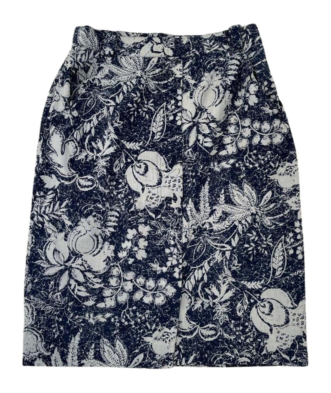 MAX MARA Синяя шерстяная юбка миди, фото 1