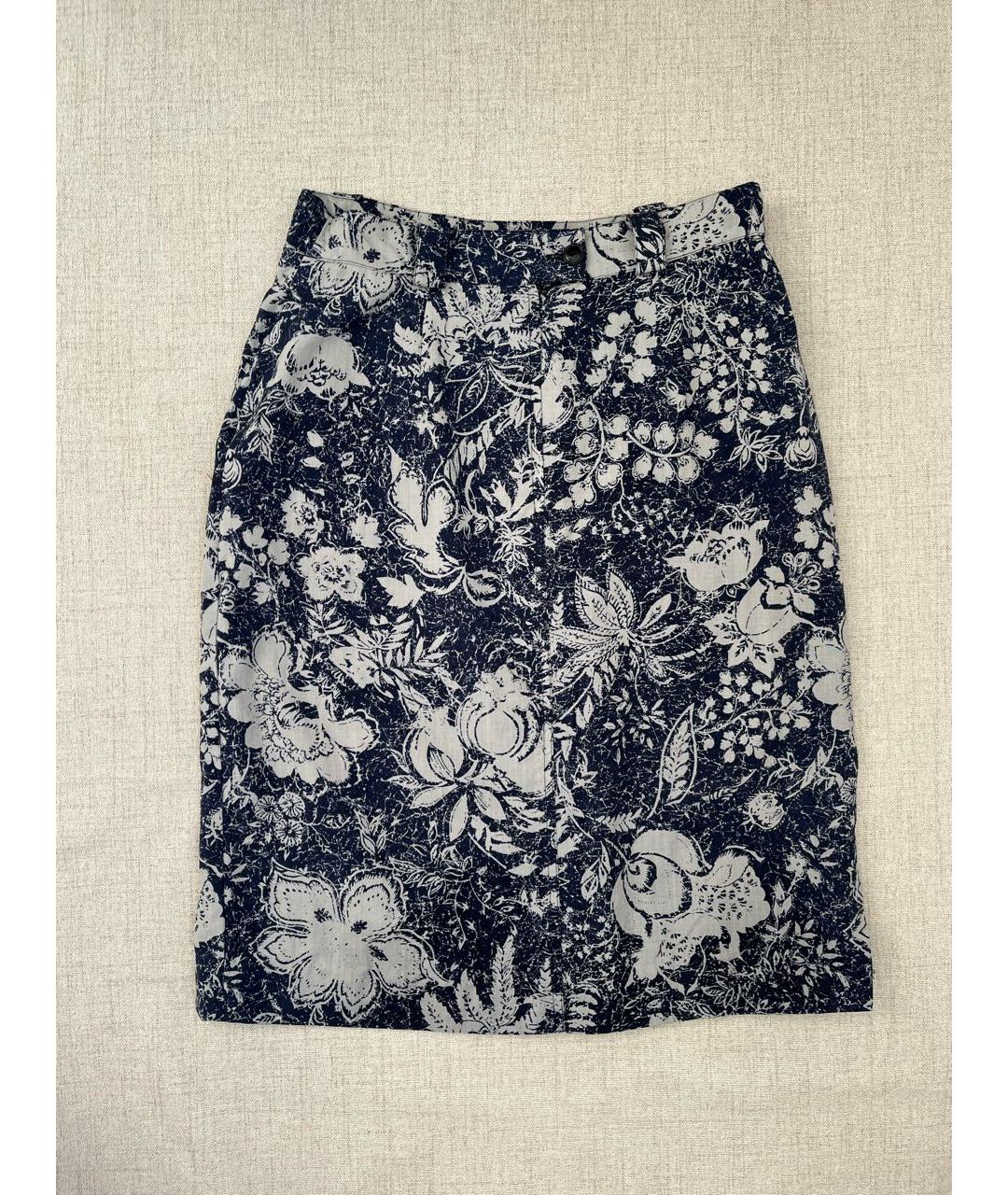 MAX MARA Синяя шерстяная юбка миди, фото 2