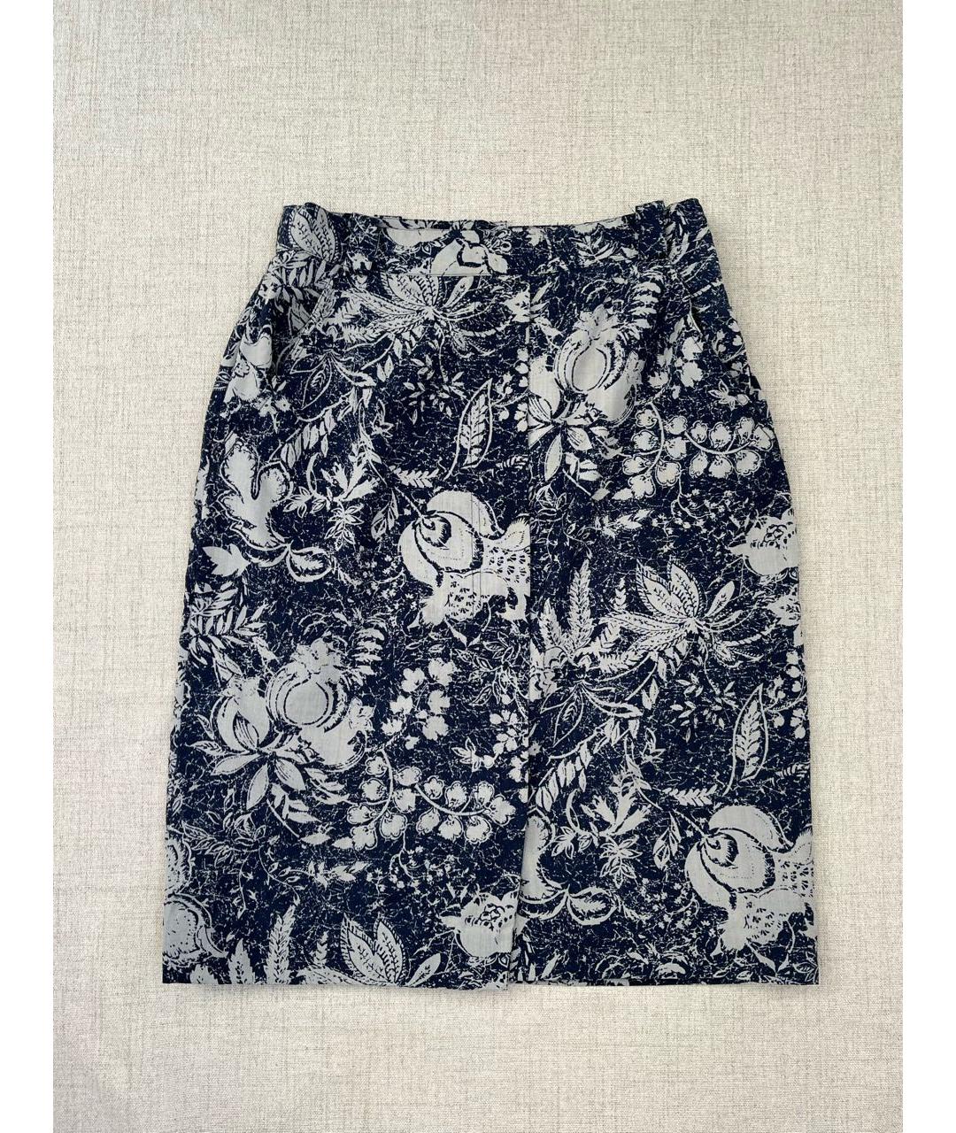 MAX MARA Синяя шерстяная юбка миди, фото 9