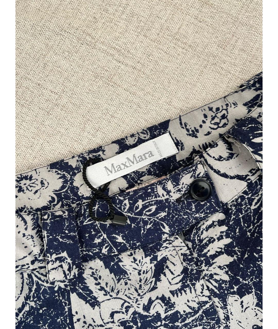 MAX MARA Синяя шерстяная юбка миди, фото 5