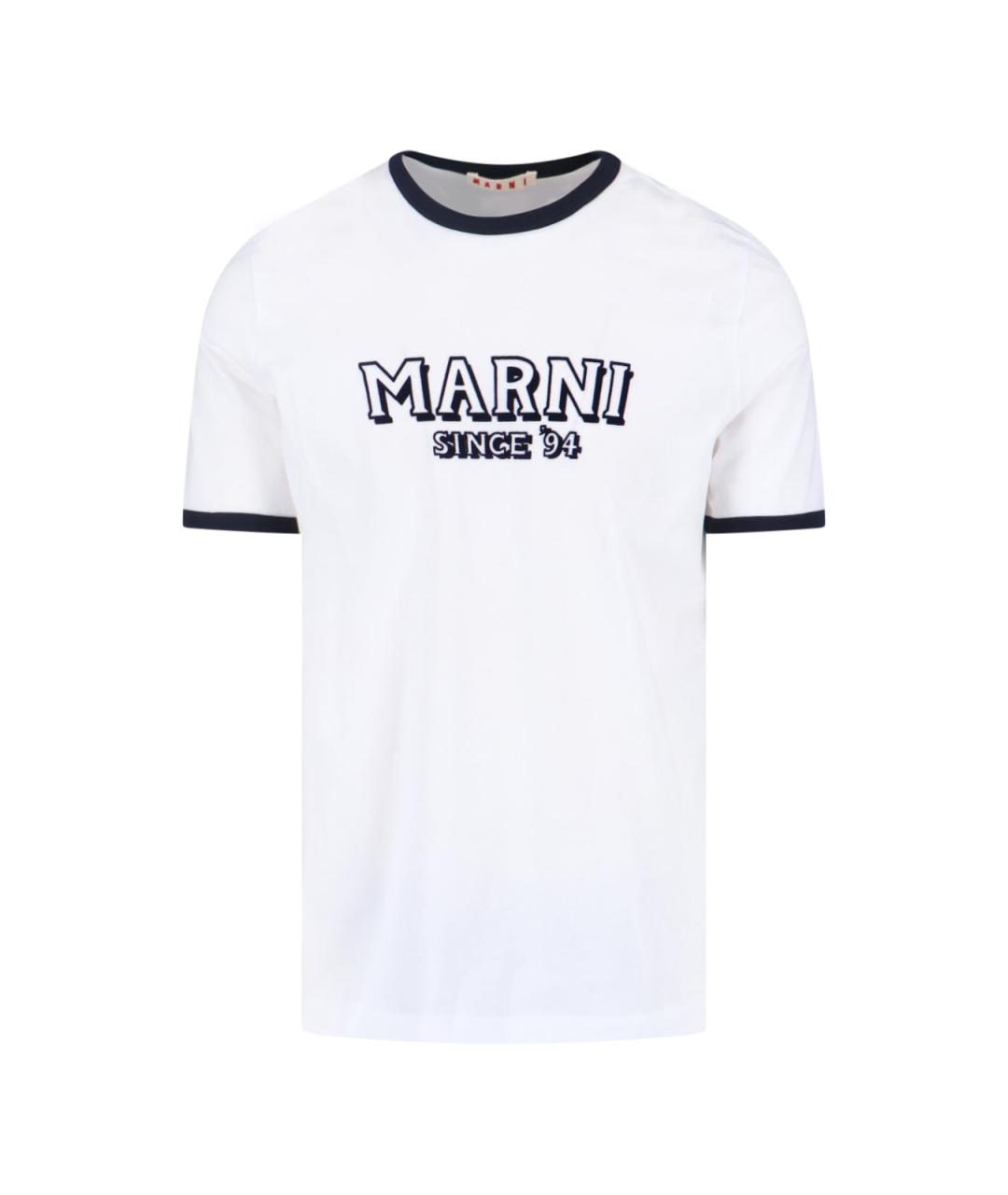 MARNI Белая хлопковая футболка, фото 1