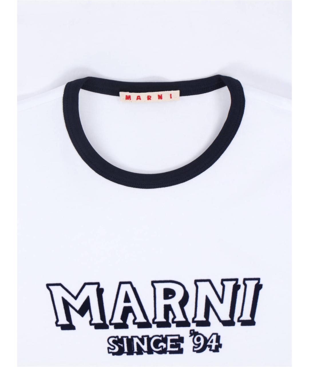 MARNI Белая хлопковая футболка, фото 3