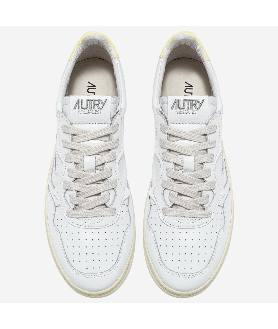AUTRY Белые кожаные низкие кроссовки / кеды, фото 2