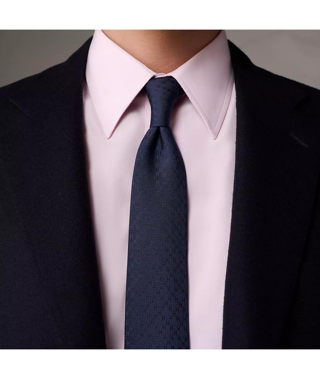 HERMES Синий шелковый галстук, фото 6