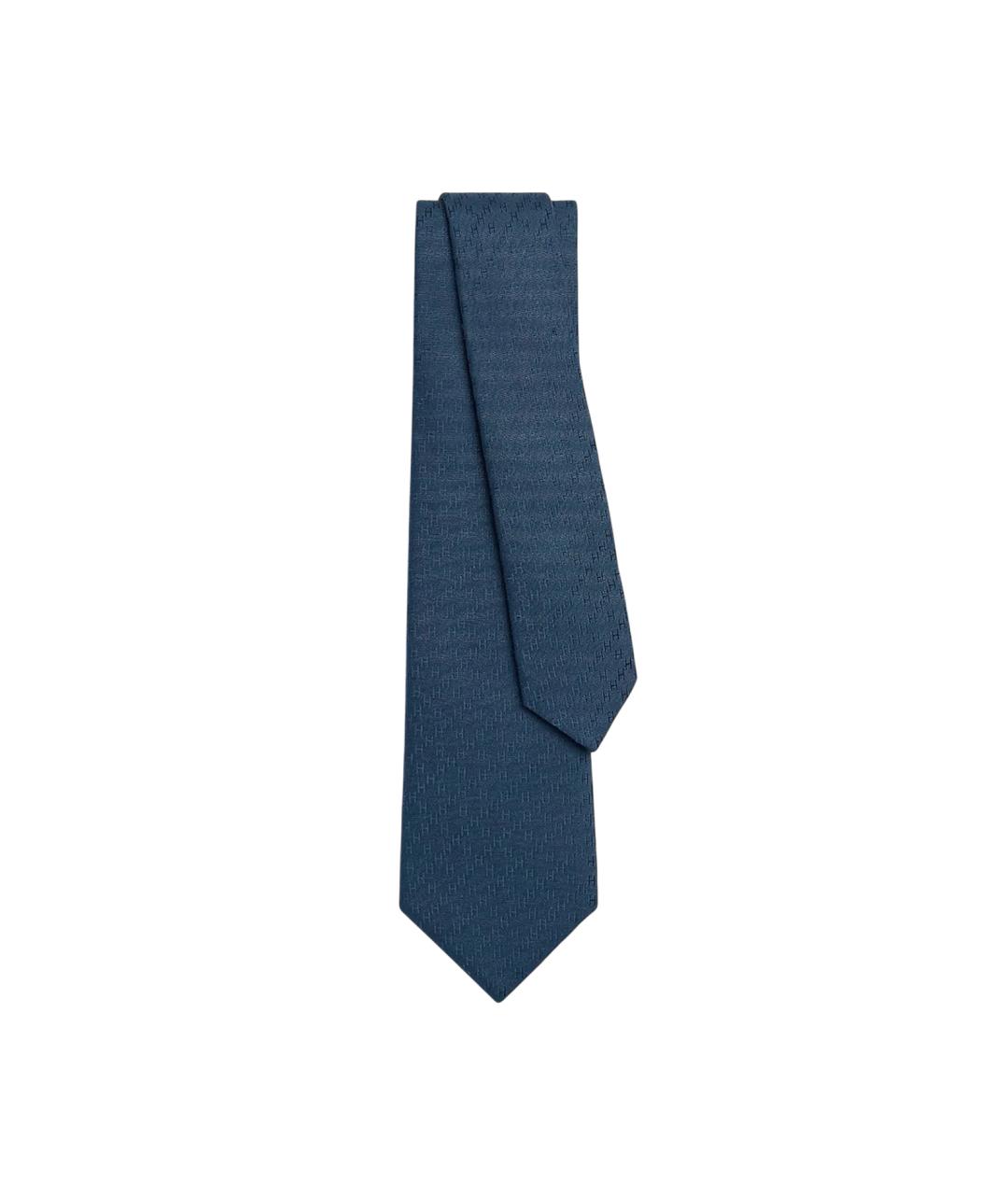 HERMES Синий шелковый галстук, фото 1