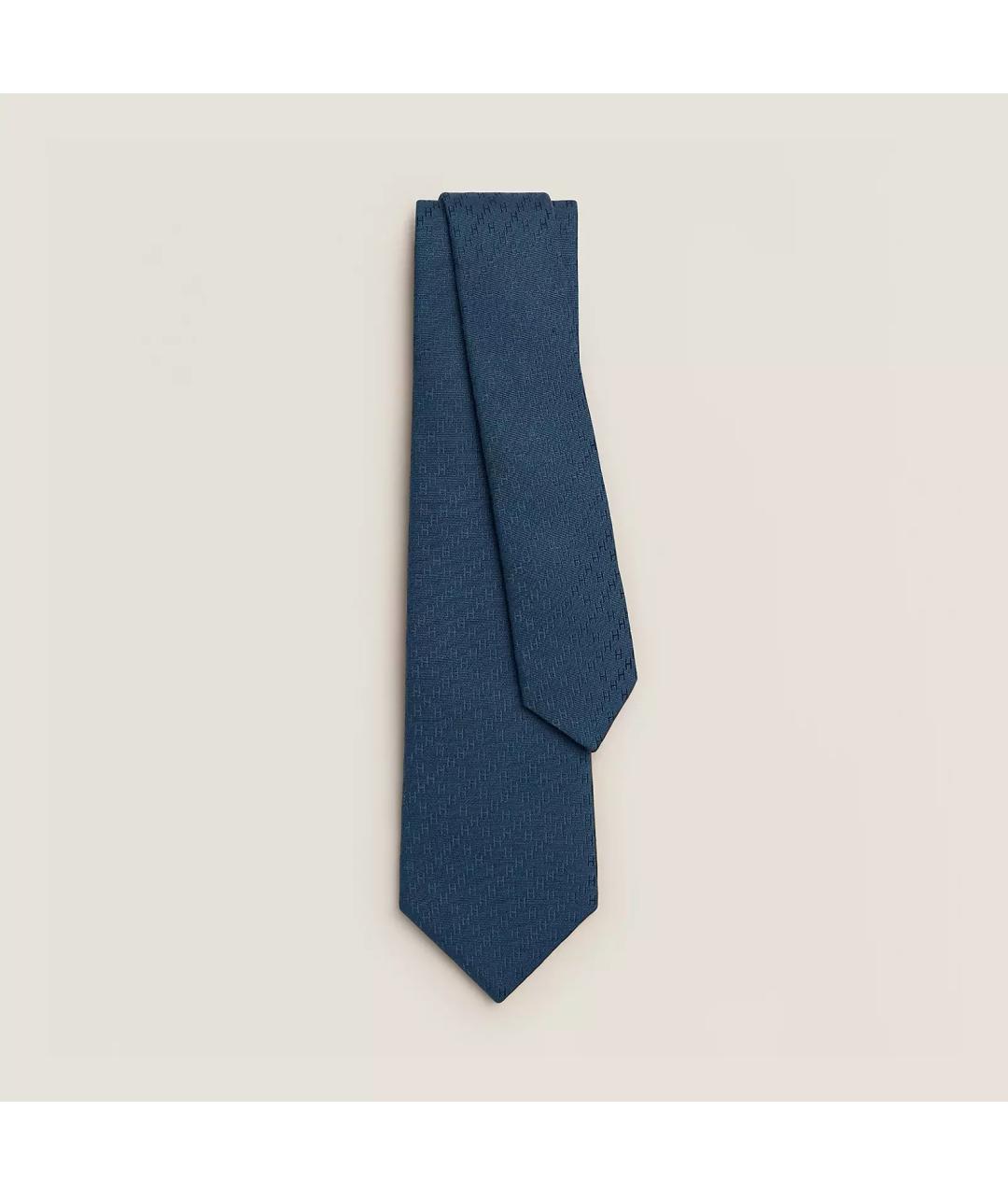 HERMES Синий шелковый галстук, фото 2