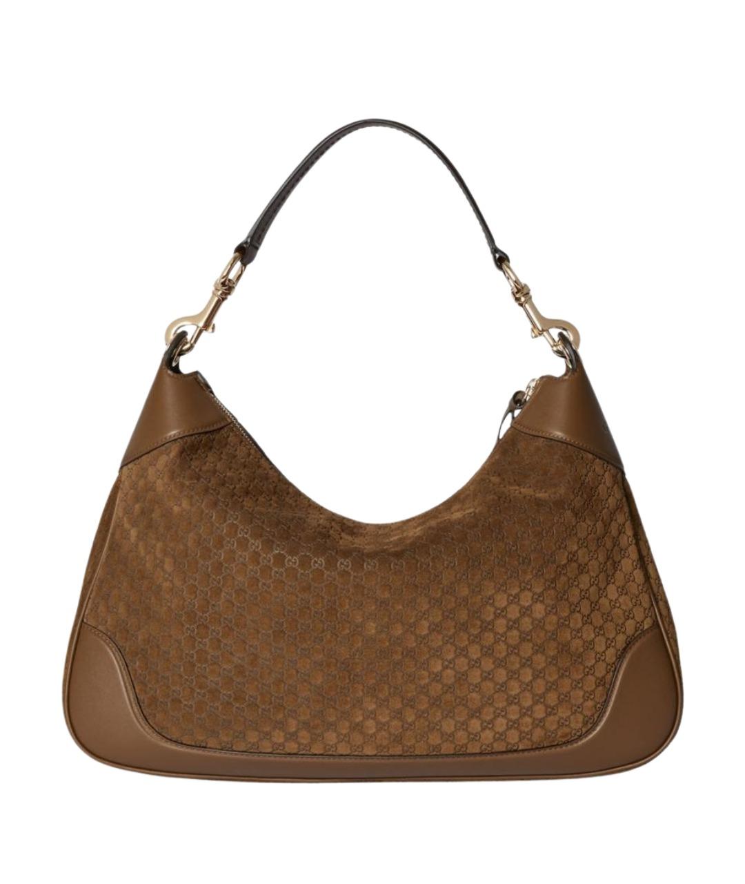 GUCCI Коричневая кожаная сумка через плечо, фото 1