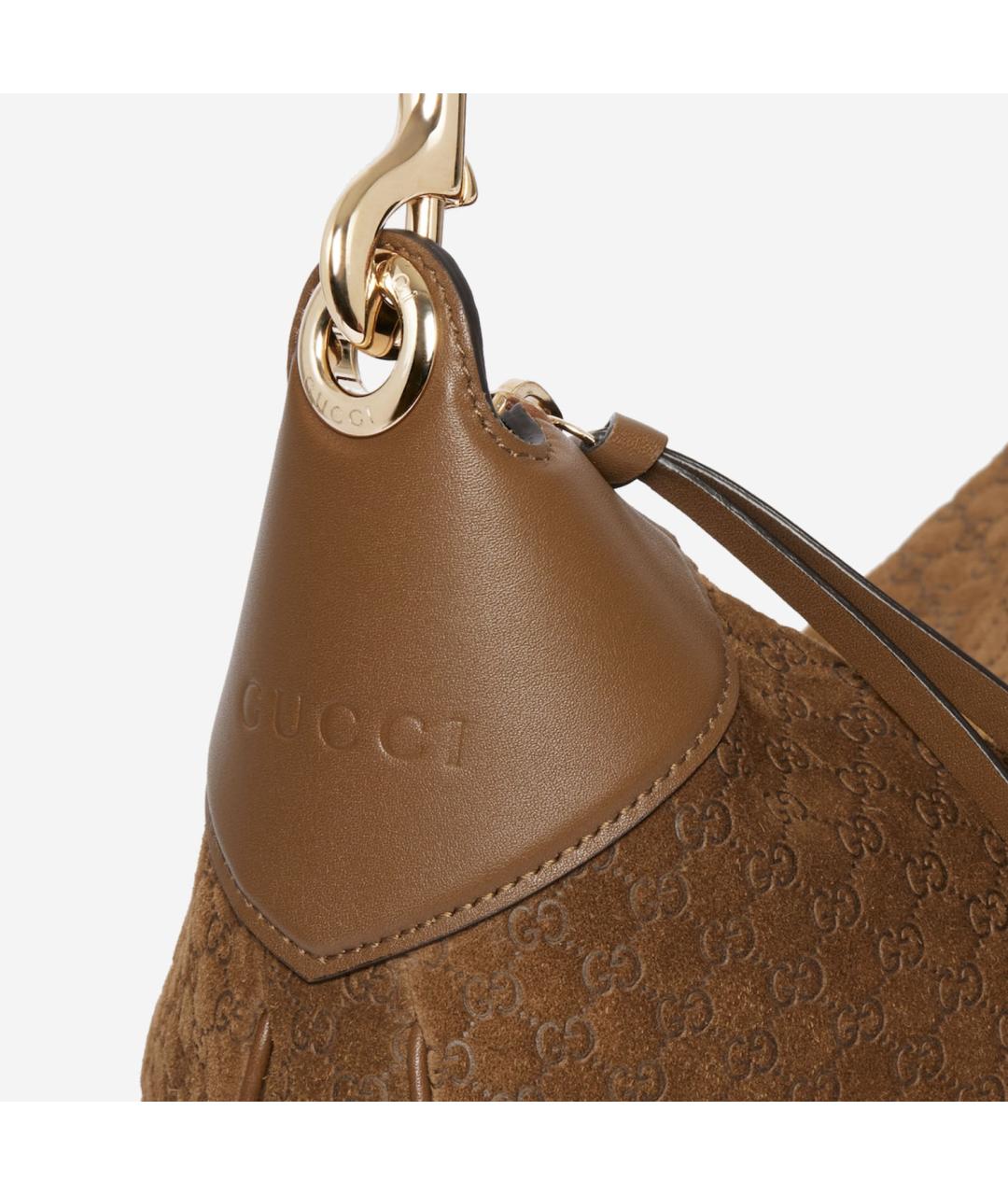 GUCCI Коричневая кожаная сумка через плечо, фото 4