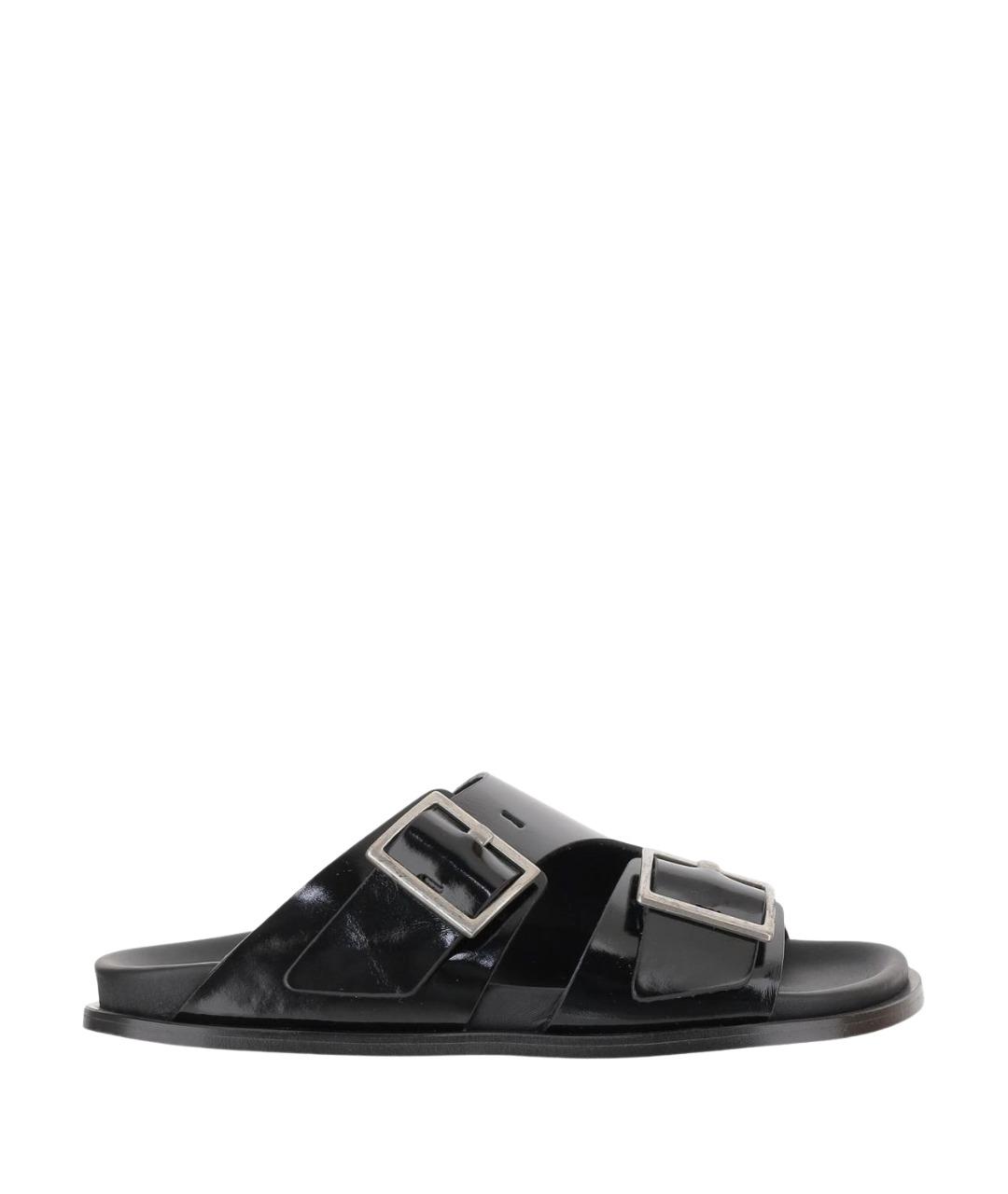 ALOHAS Черные кожаные босоножки, фото 1