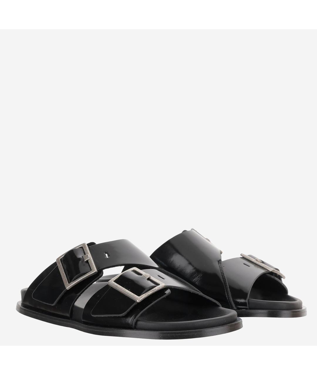 ALOHAS Черные кожаные босоножки, фото 3