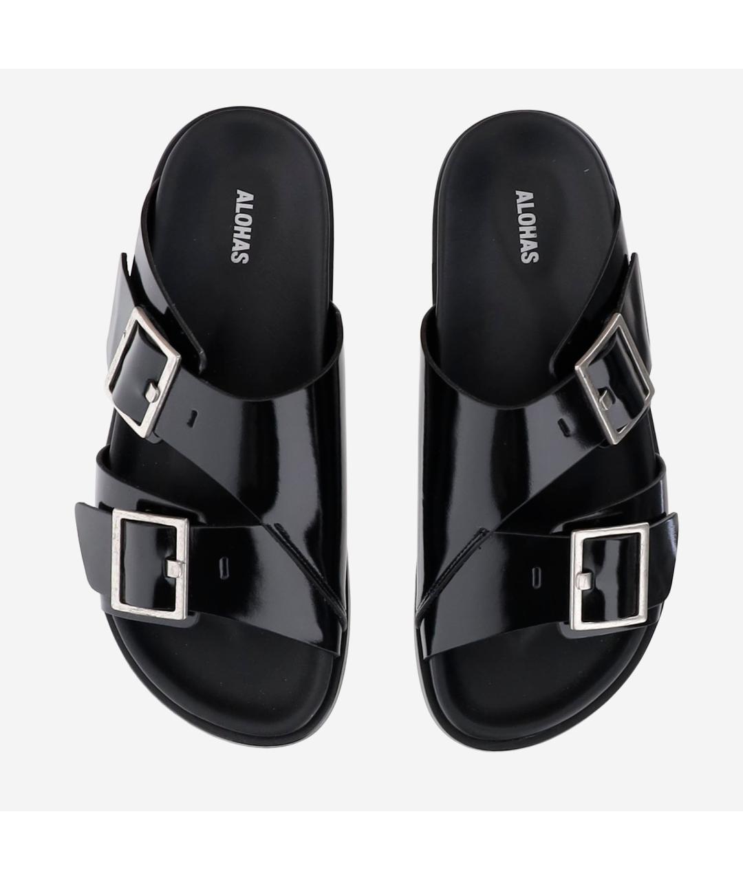 ALOHAS Черные кожаные босоножки, фото 2