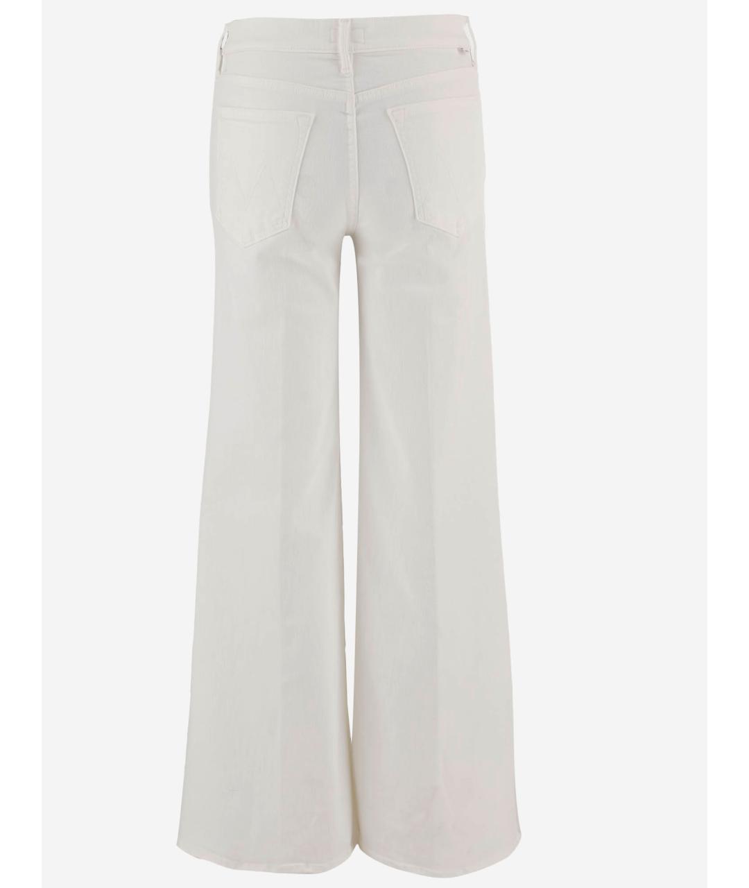 MOTHER Белые хлопко-полиэстеровые прямые джинсы, фото 2