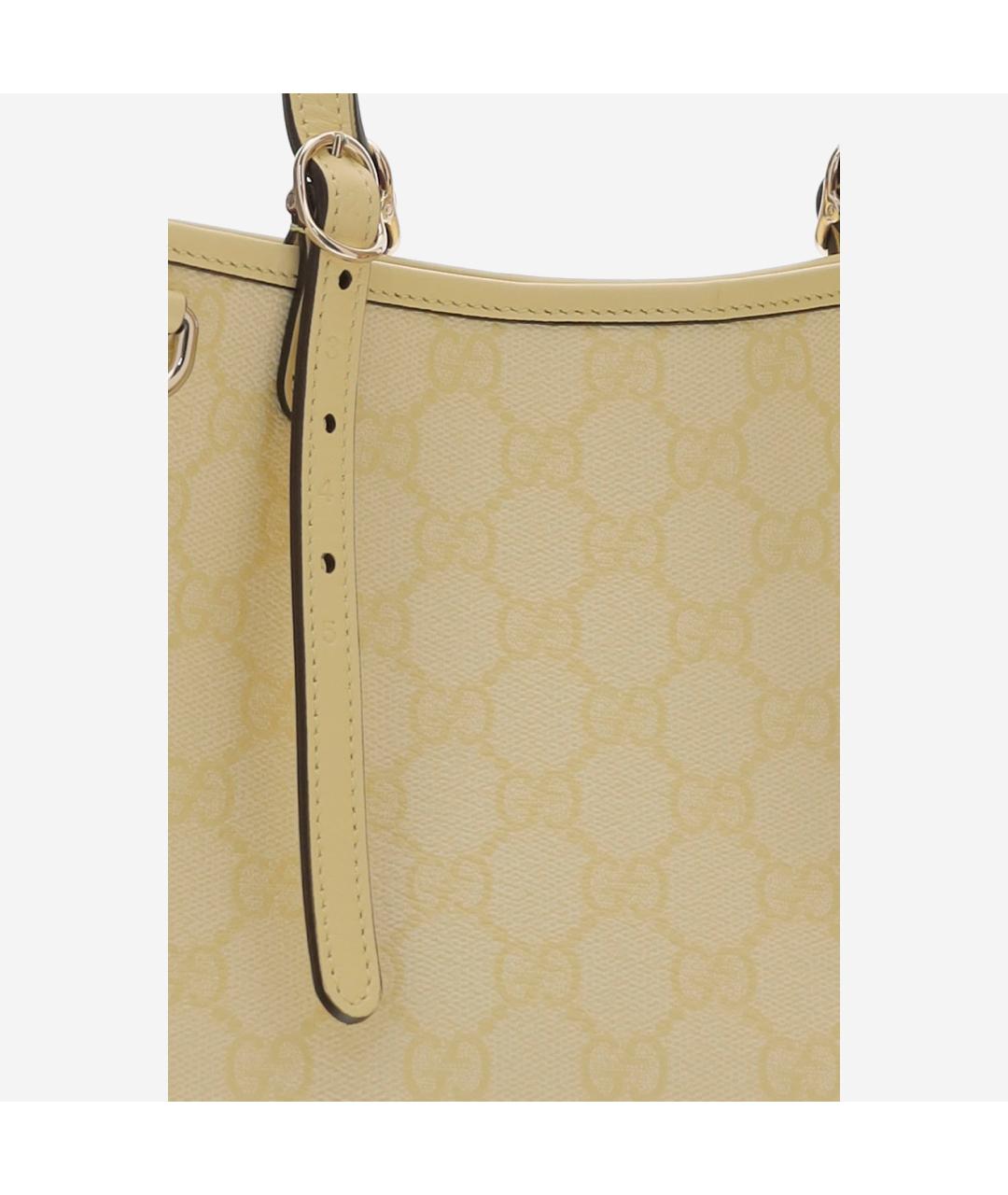 GUCCI Желтая кожаная сумка тоут, фото 5