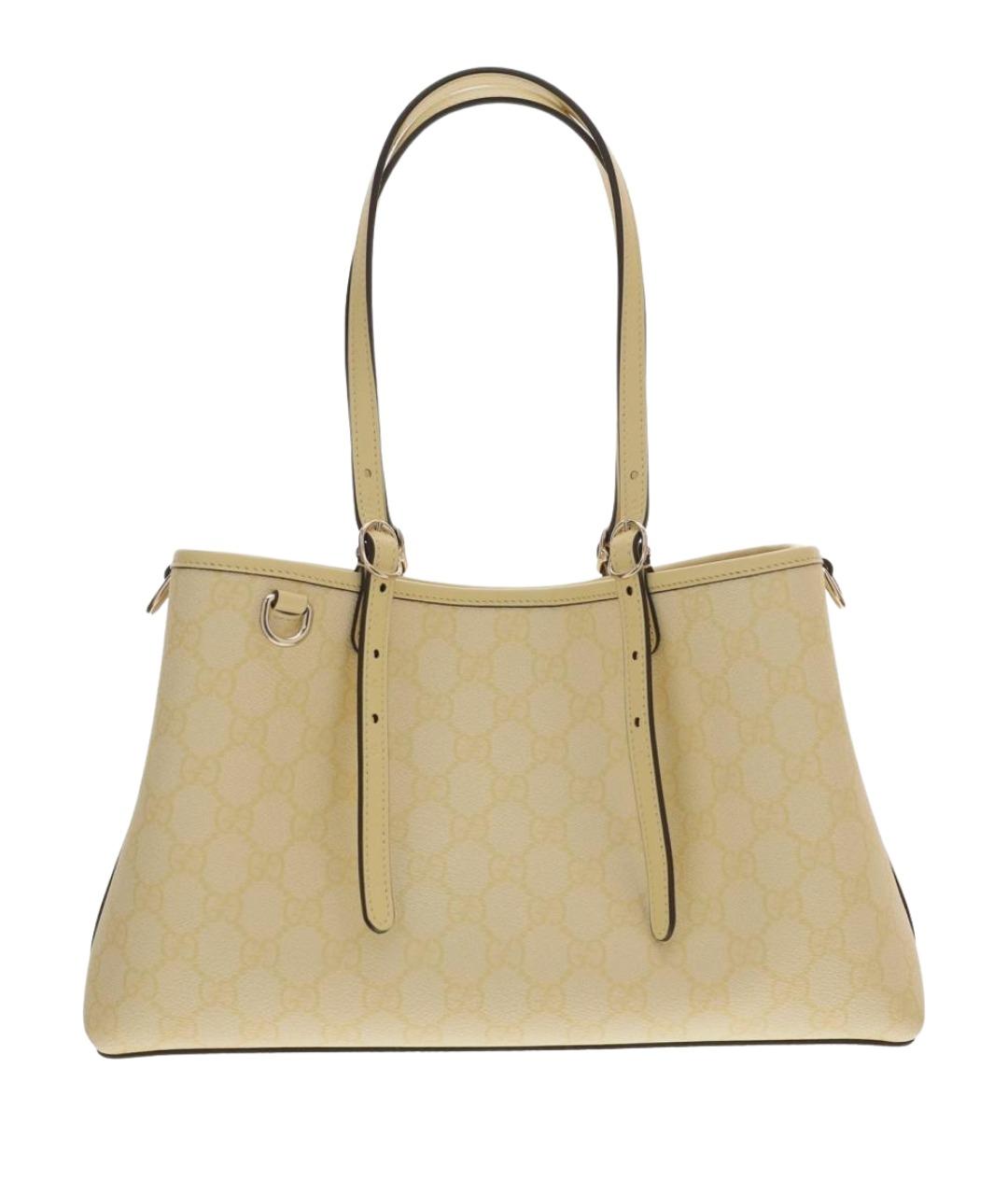 GUCCI Желтая кожаная сумка тоут, фото 1