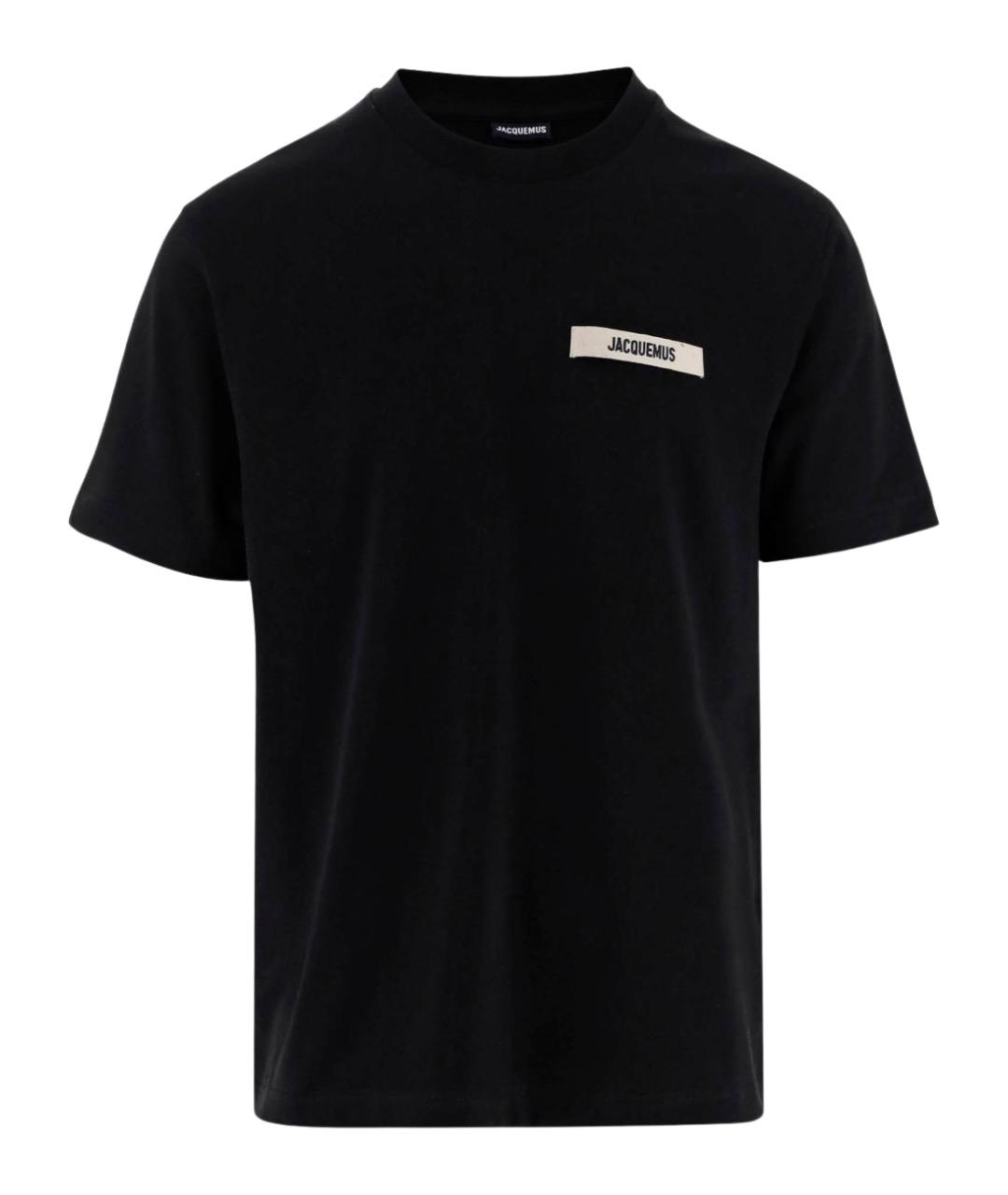 JACQUEMUS Черная хлопковая футболка, фото 1