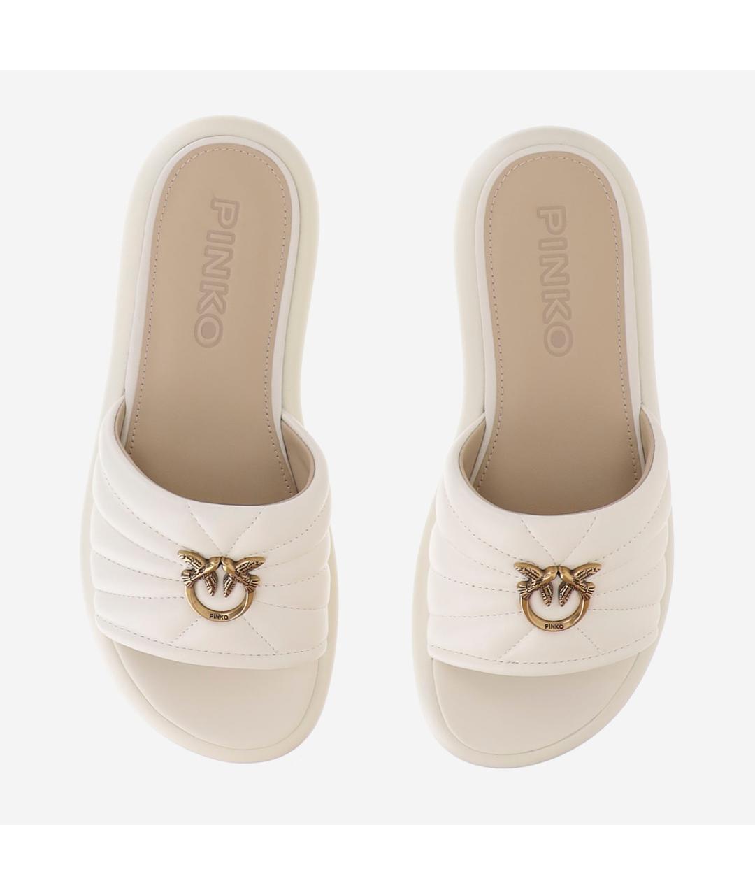 PINKO Бежевые кожаные сандалии, фото 2