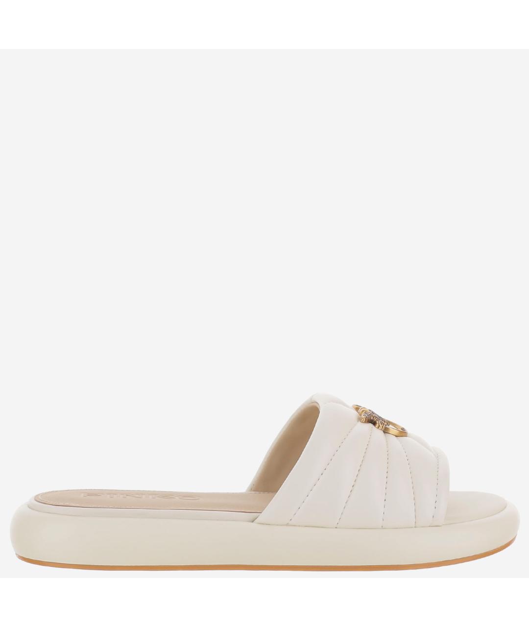 PINKO Бежевые кожаные сандалии, фото 6