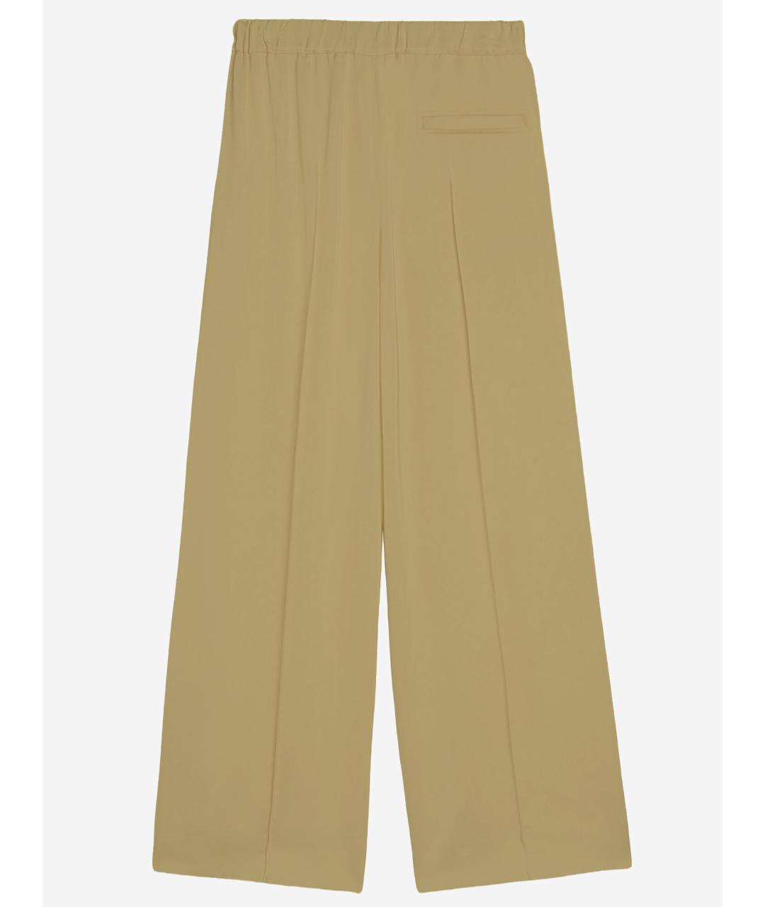 JIL SANDER Бежевые хлопковые брюки широкие, фото 2