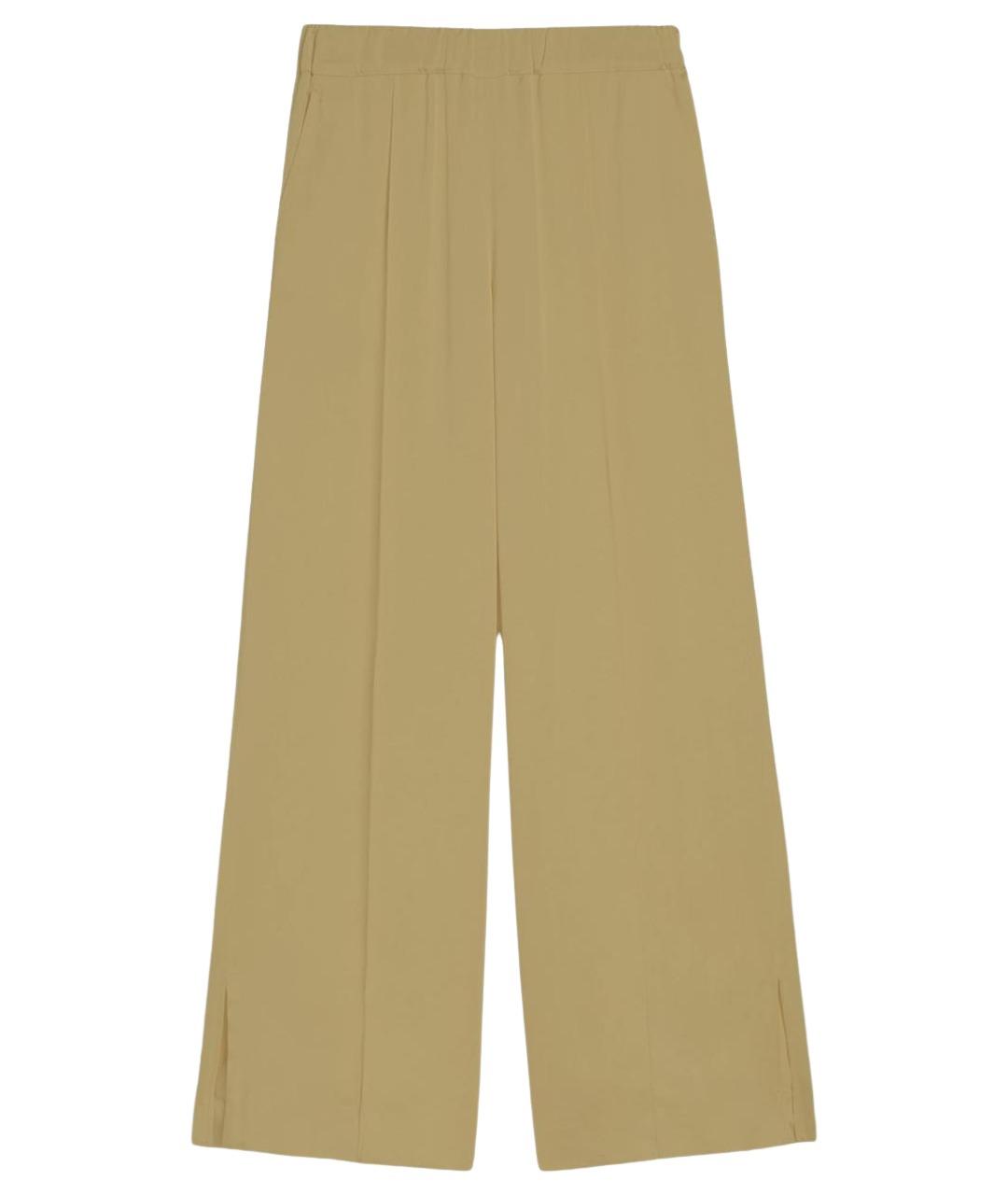 JIL SANDER Бежевые хлопковые брюки широкие, фото 1