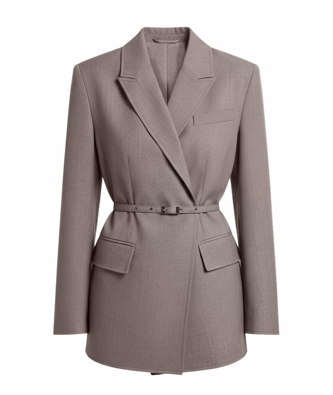 CALVIN KLEIN Серый хлопко-эластановый жакет/пиджак, фото 1