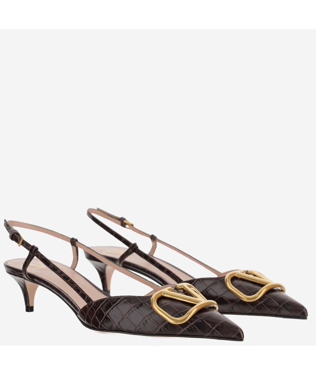 VALENTINO Коричневые кожаные туфли, фото 3