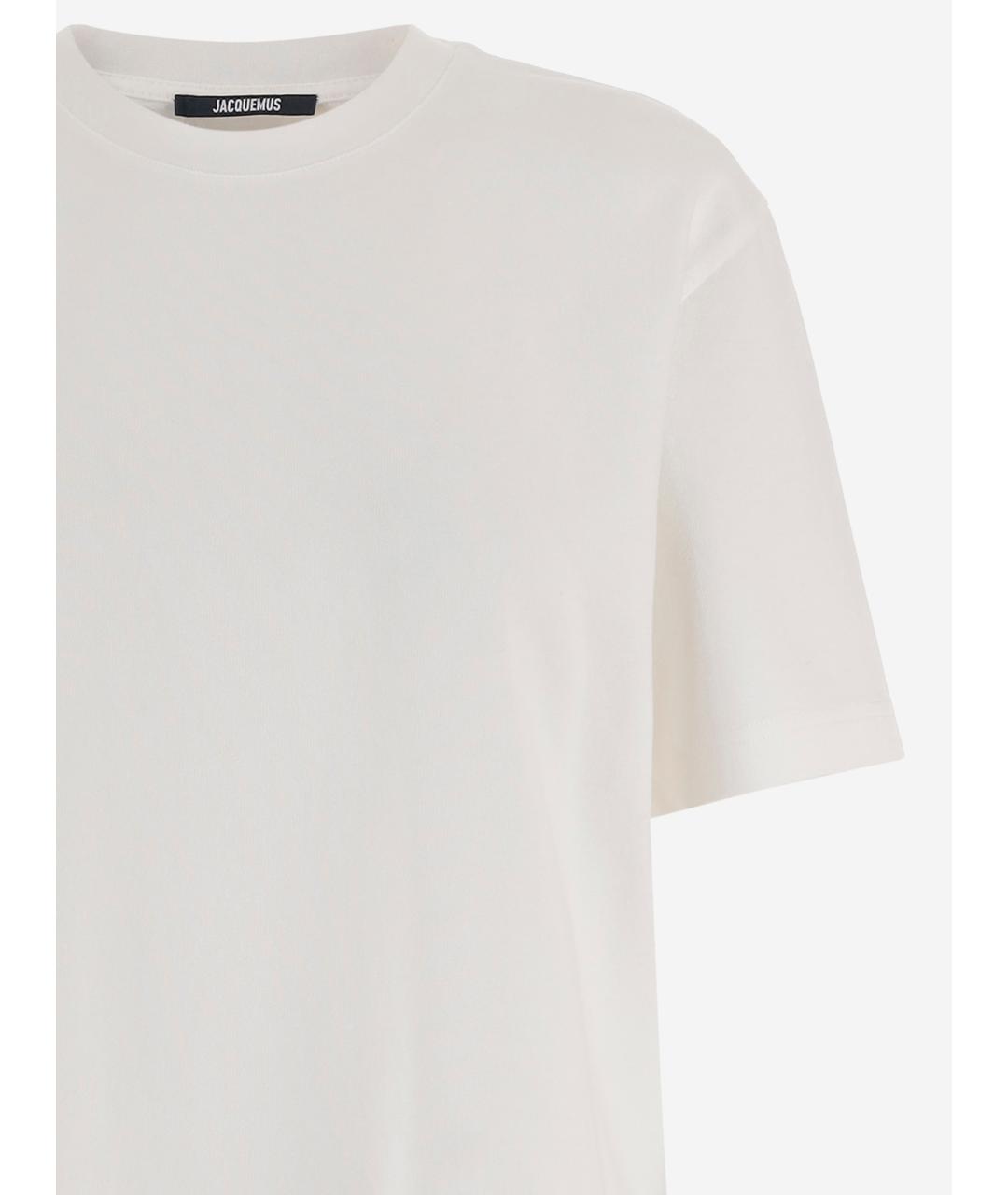JACQUEMUS Белая хлопковая футболка, фото 3