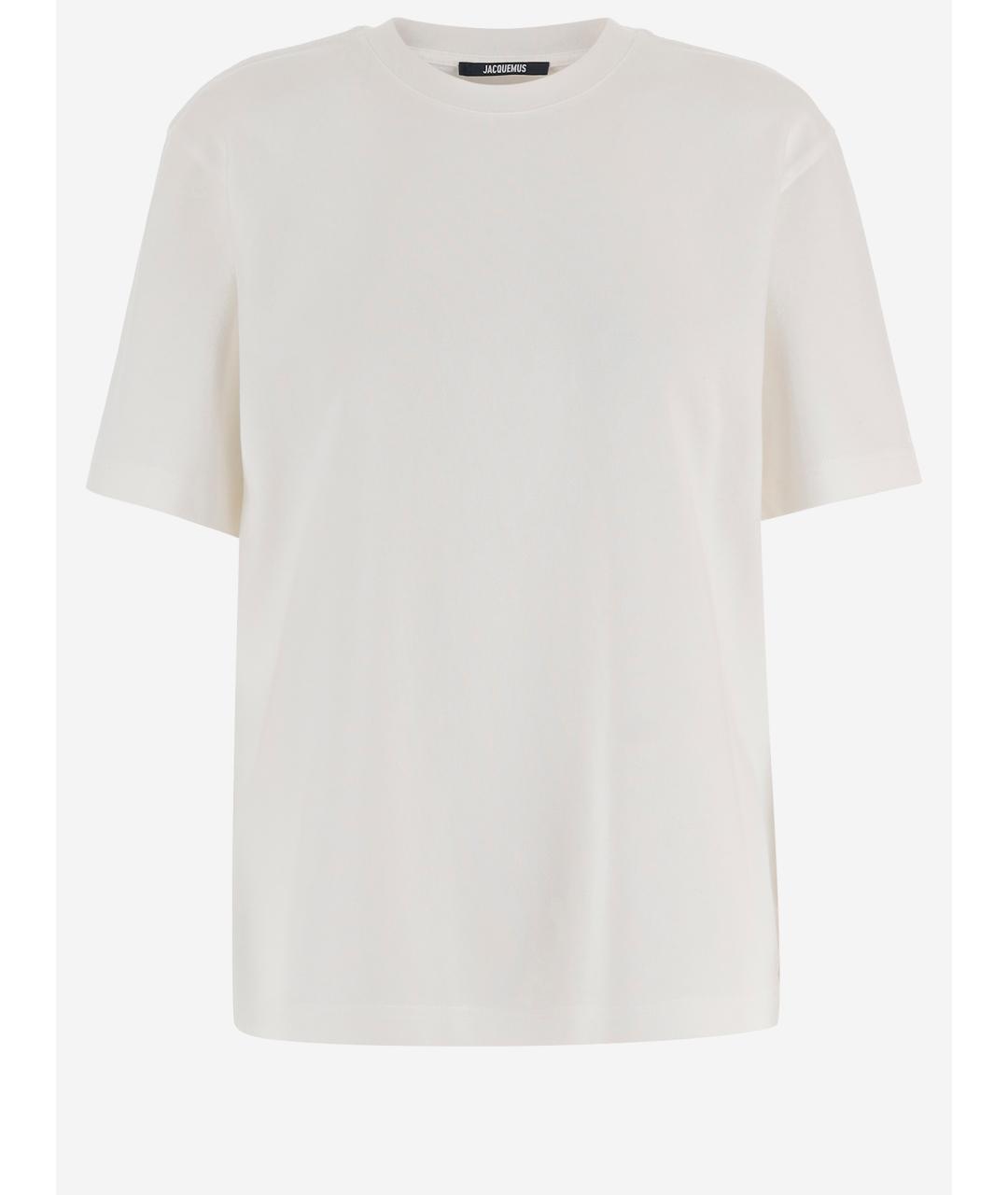 JACQUEMUS Белая хлопковая футболка, фото 4