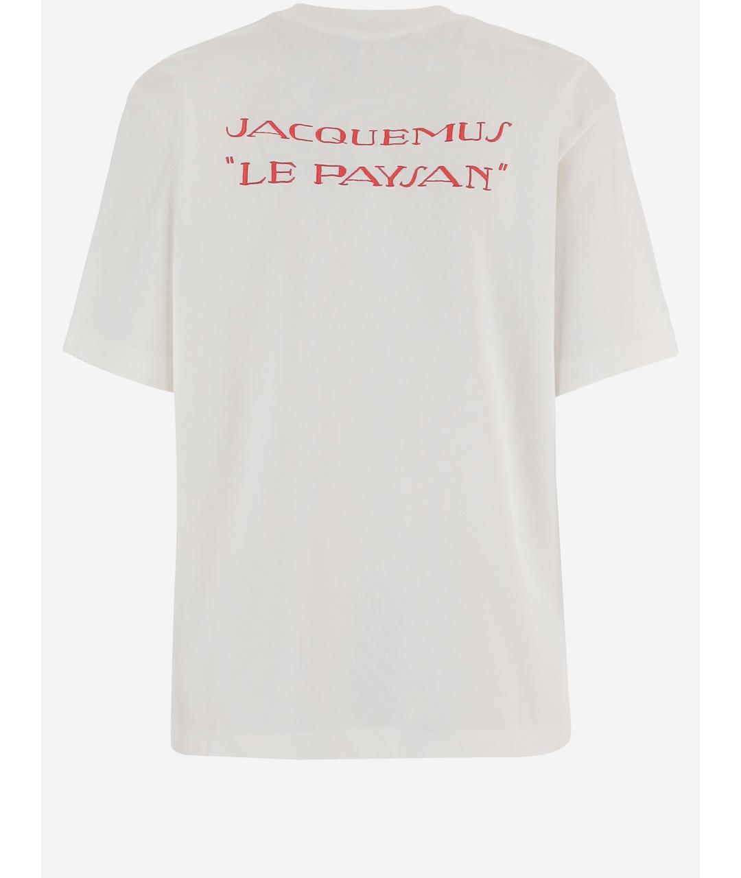 JACQUEMUS Белая хлопковая футболка, фото 2