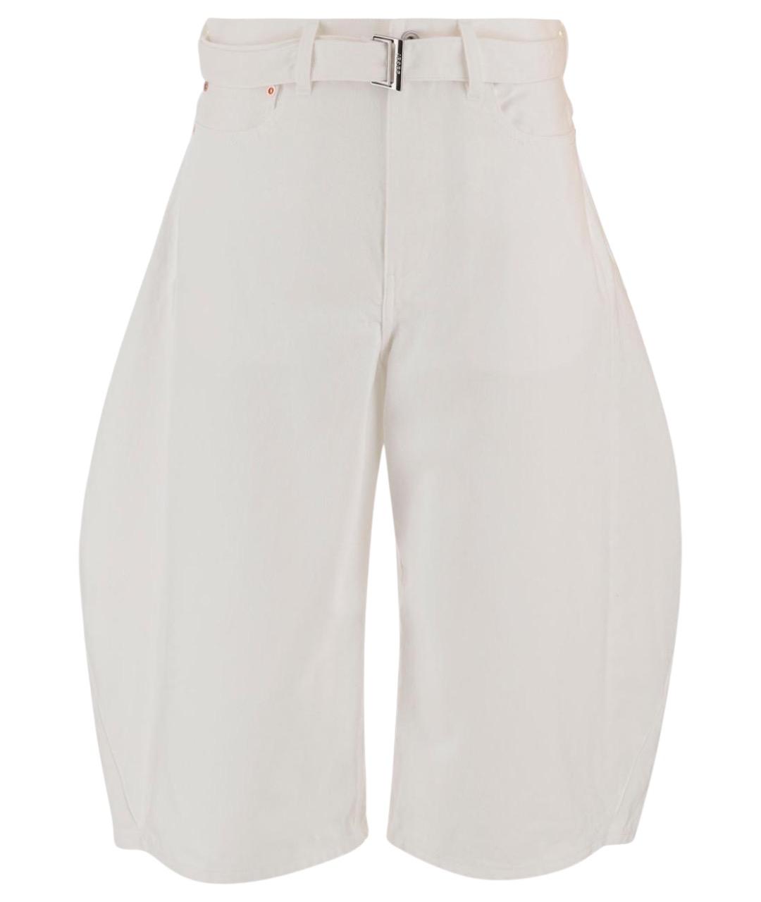 SACAI Белые хлопковые бриджи, фото 1