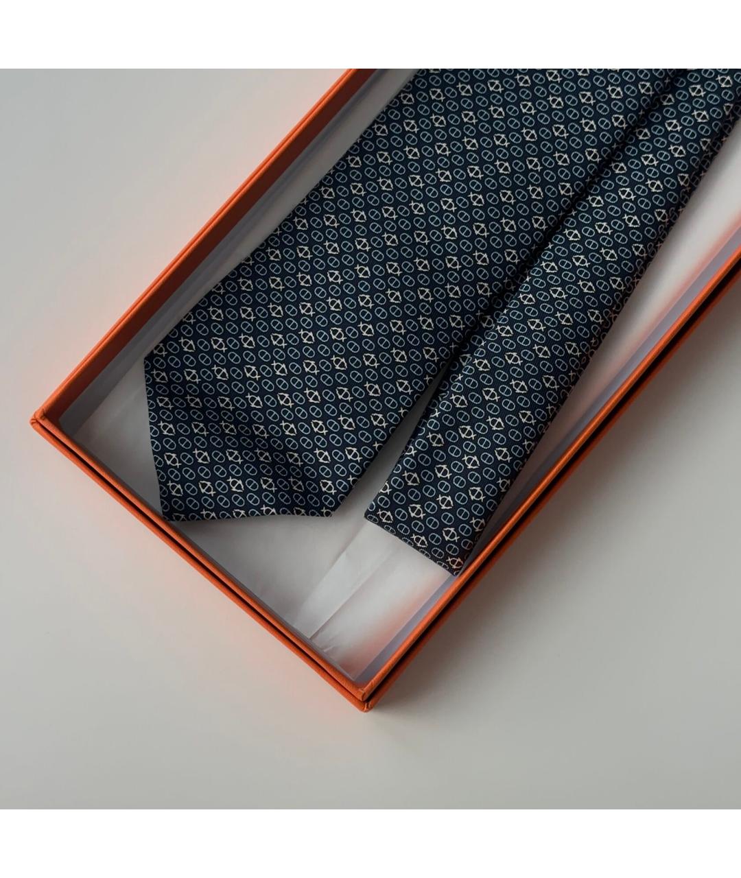 HERMES Серый шелковый галстук, фото 4