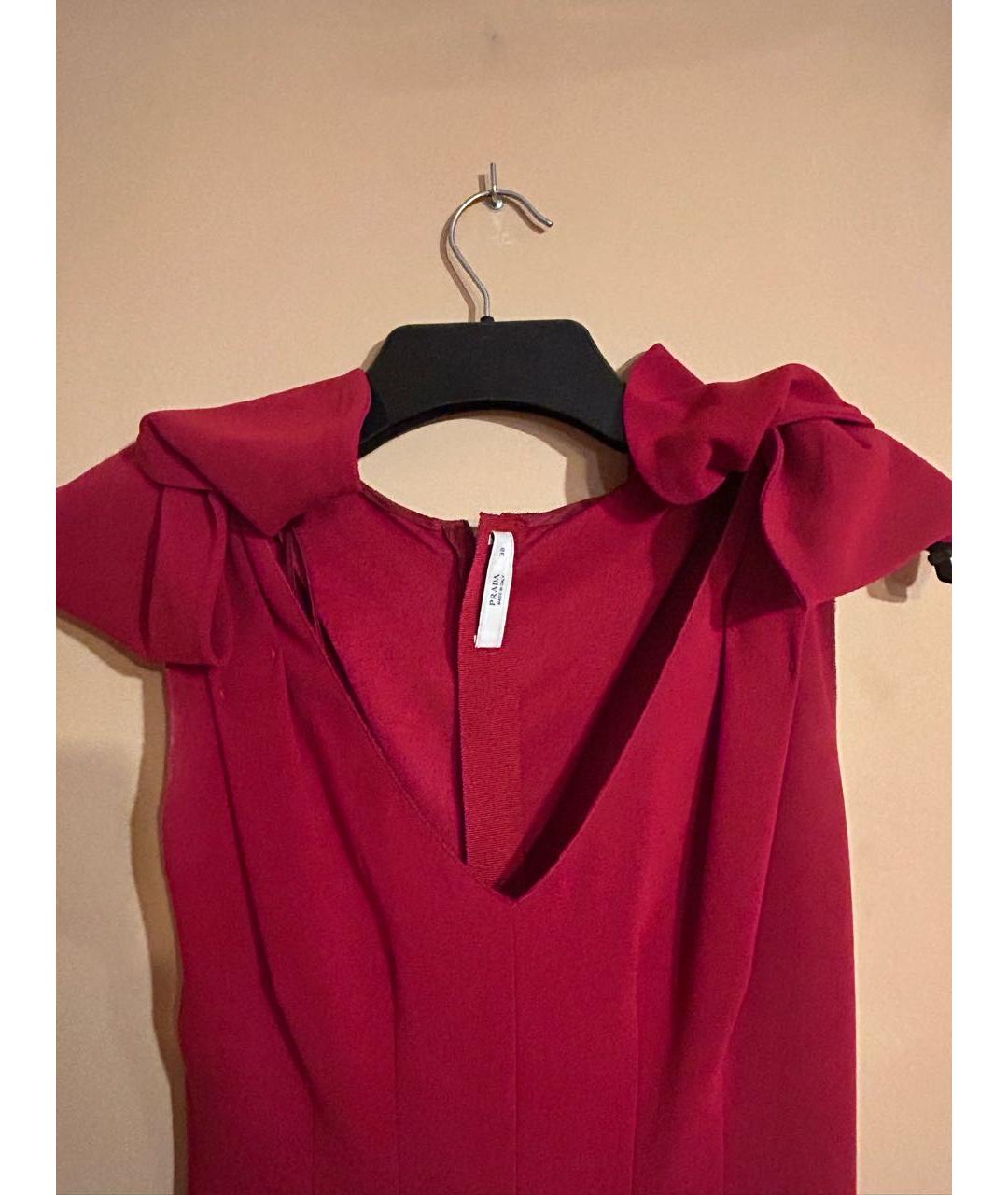 PRADA Красное ацетатное коктейльное платье, фото 4