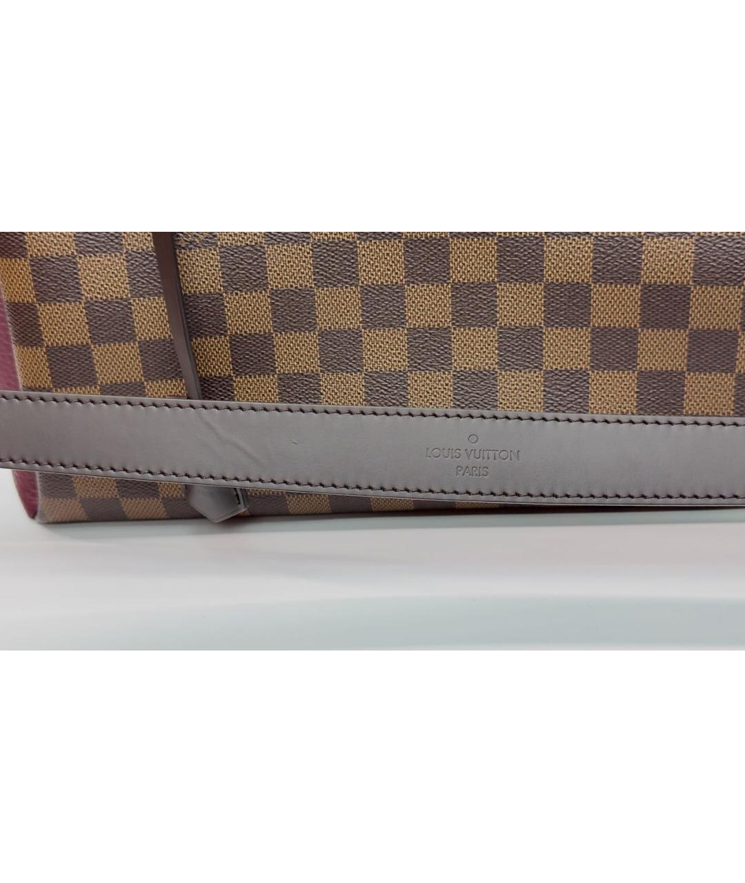 LOUIS VUITTON Коричневая кожаная сумка с короткими ручками, фото 8